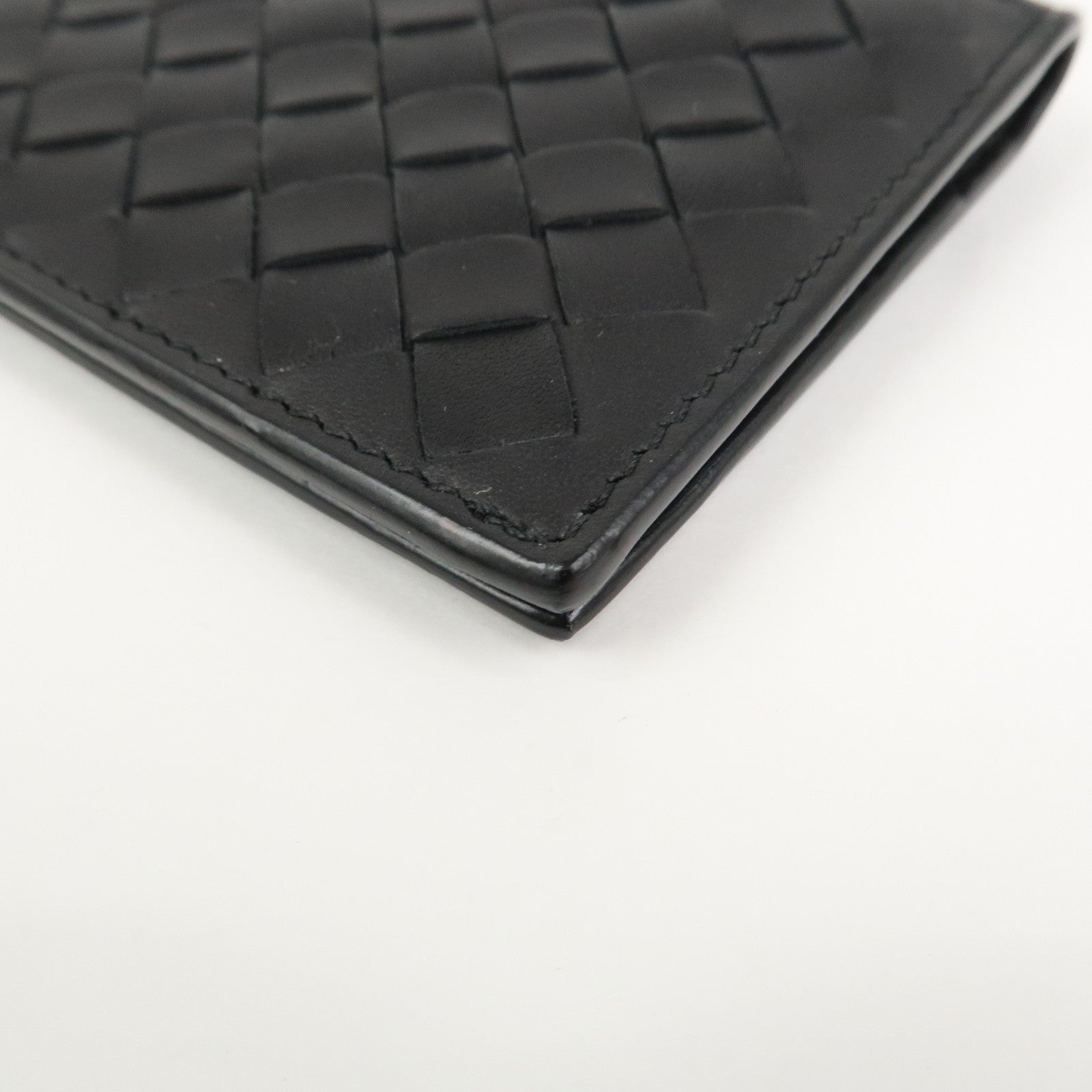 BOTTEGA VENETA Intrecciato Leather Card Case Black