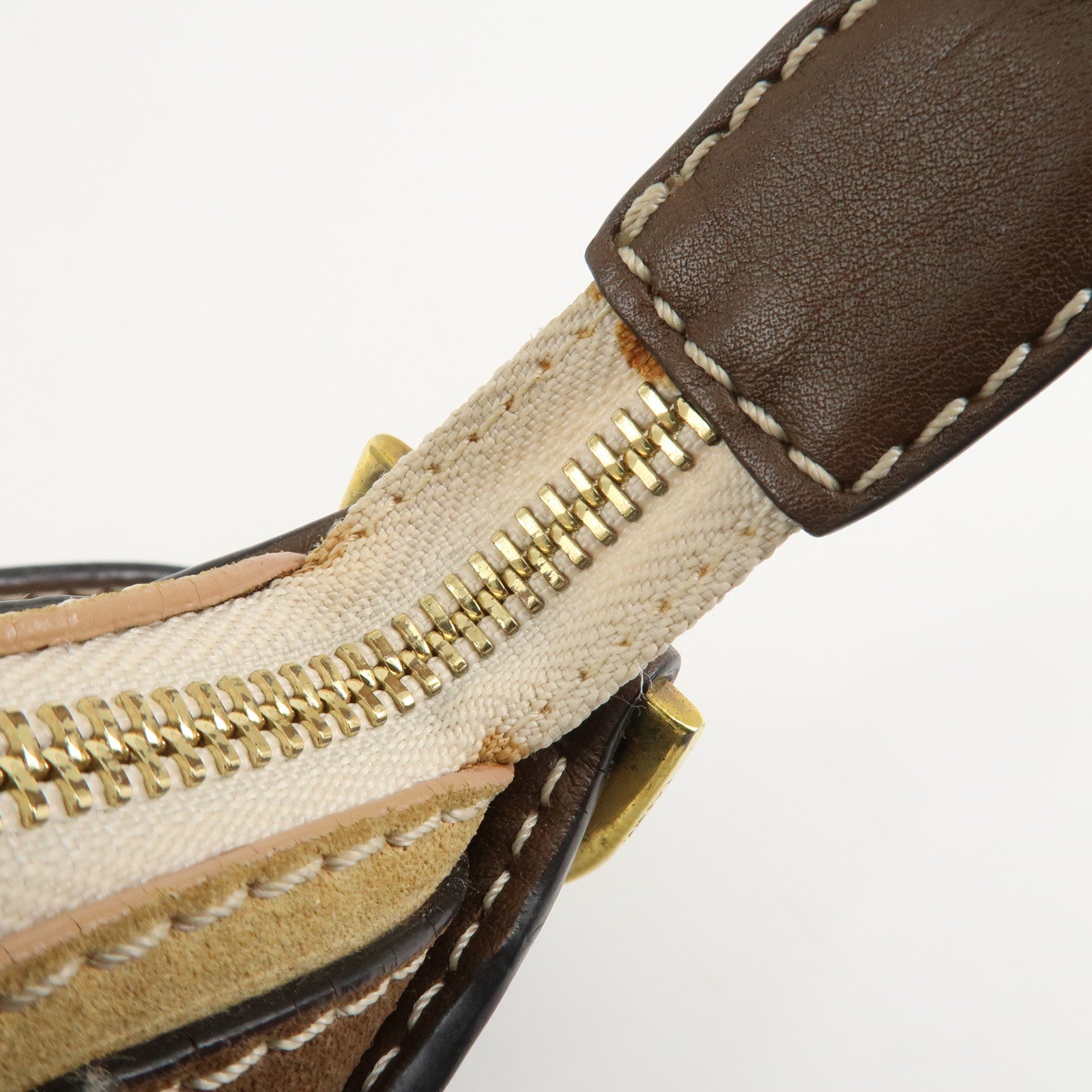 LOEWE Anagram Canvas Suede Leather Shoulder Bag 160th Anniverssary Used