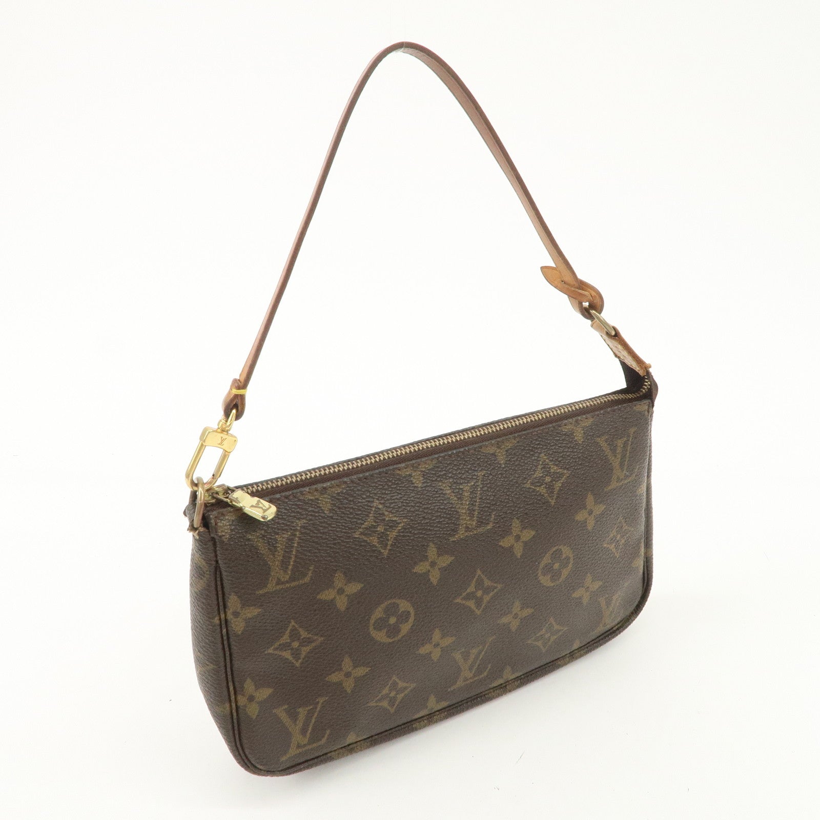 Louis Vuitton Monogram Pochette Accessoires Hand Bag Brown M51980 Used