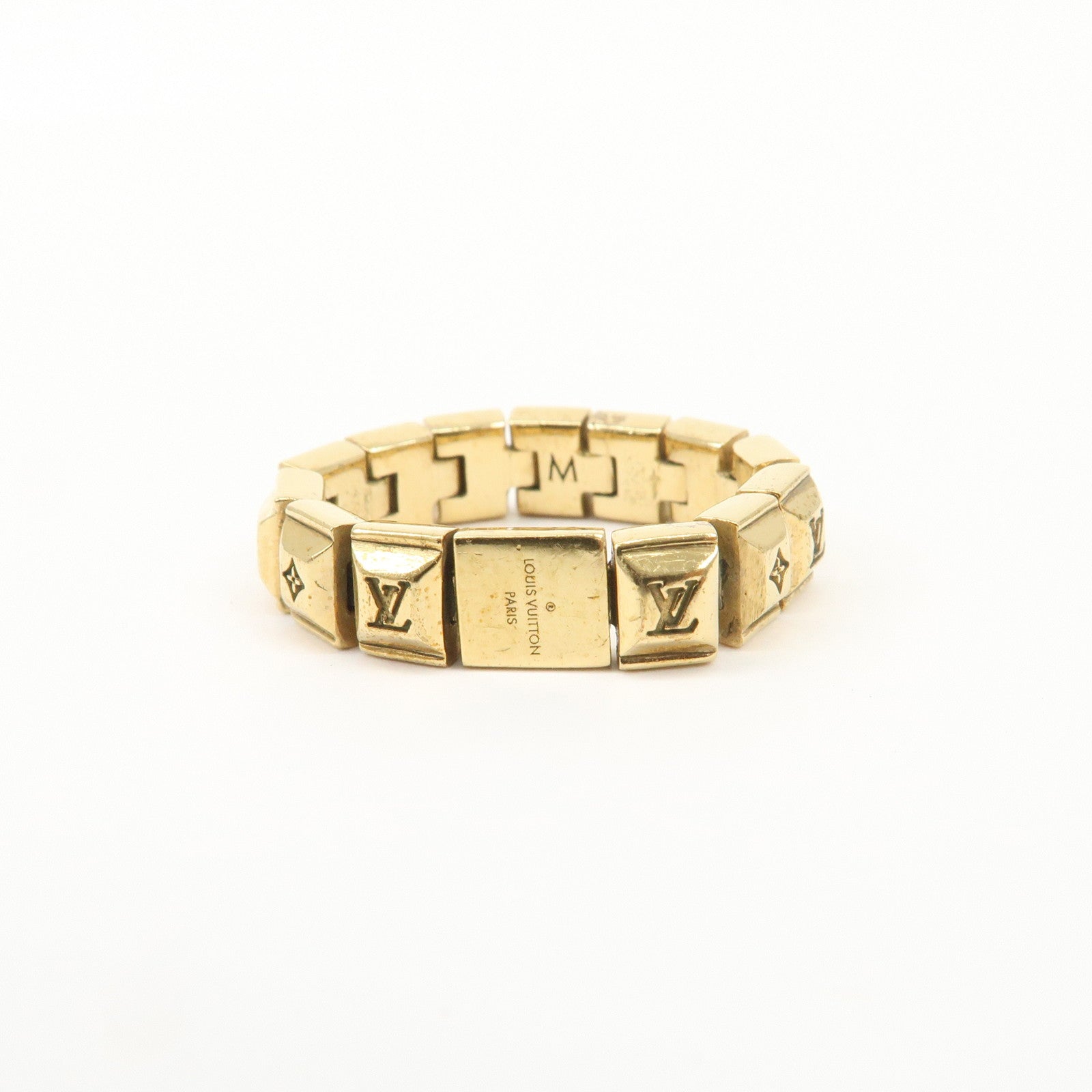 Louis Vuitton Metal Bague Nanogram Tennis Ring M Gold M64652 Used