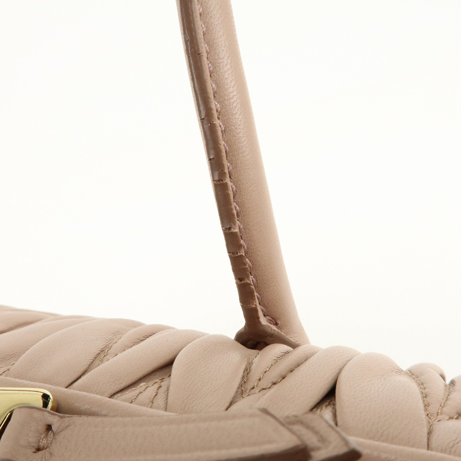 MIU MIU Matelasse Nappa Leather 2Way Hand Shoulder Bag Pink RLN059