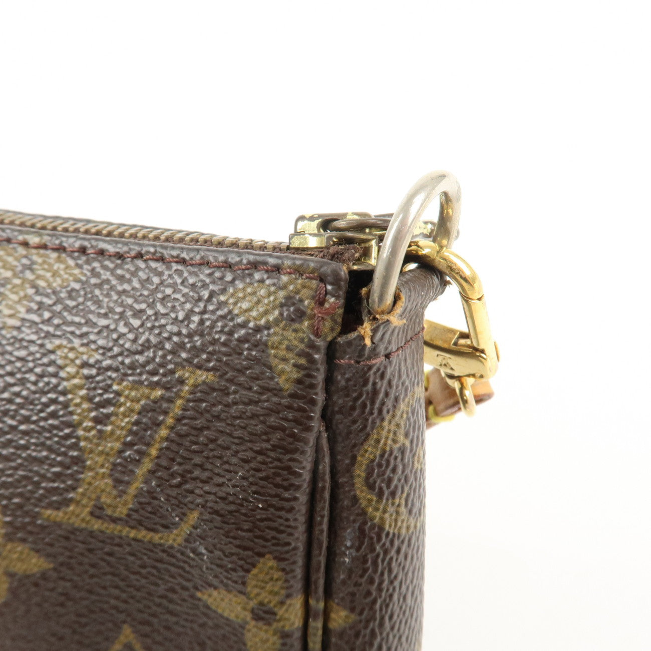 Louis Vuitton Monogram Pochette Accessoires Hand Bag Brown M51980 Used