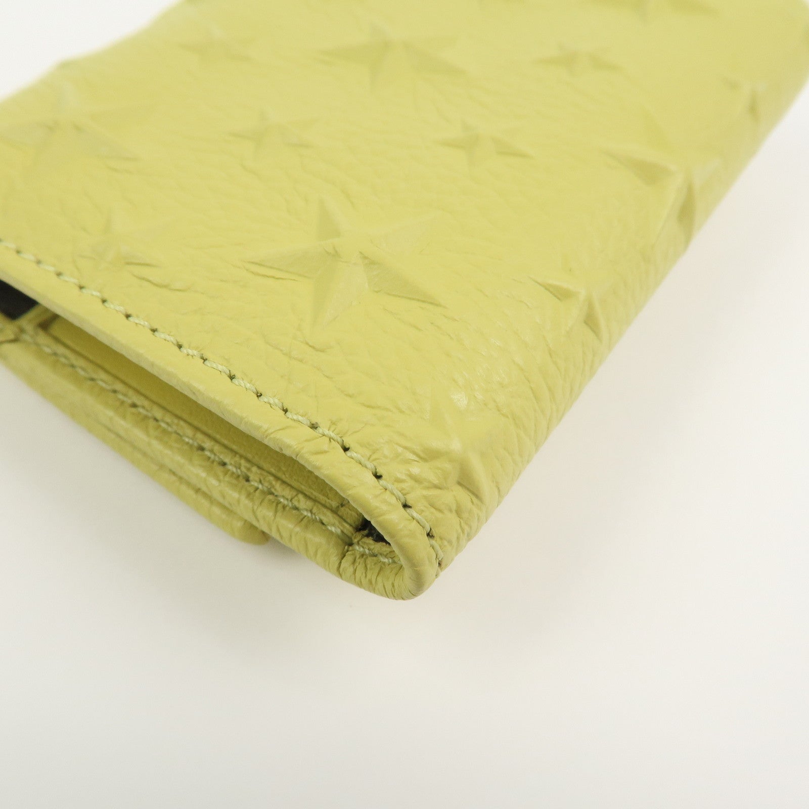 JIMMY CHOO Logo Leather 6 Rings Key Case Key Holder Yellow