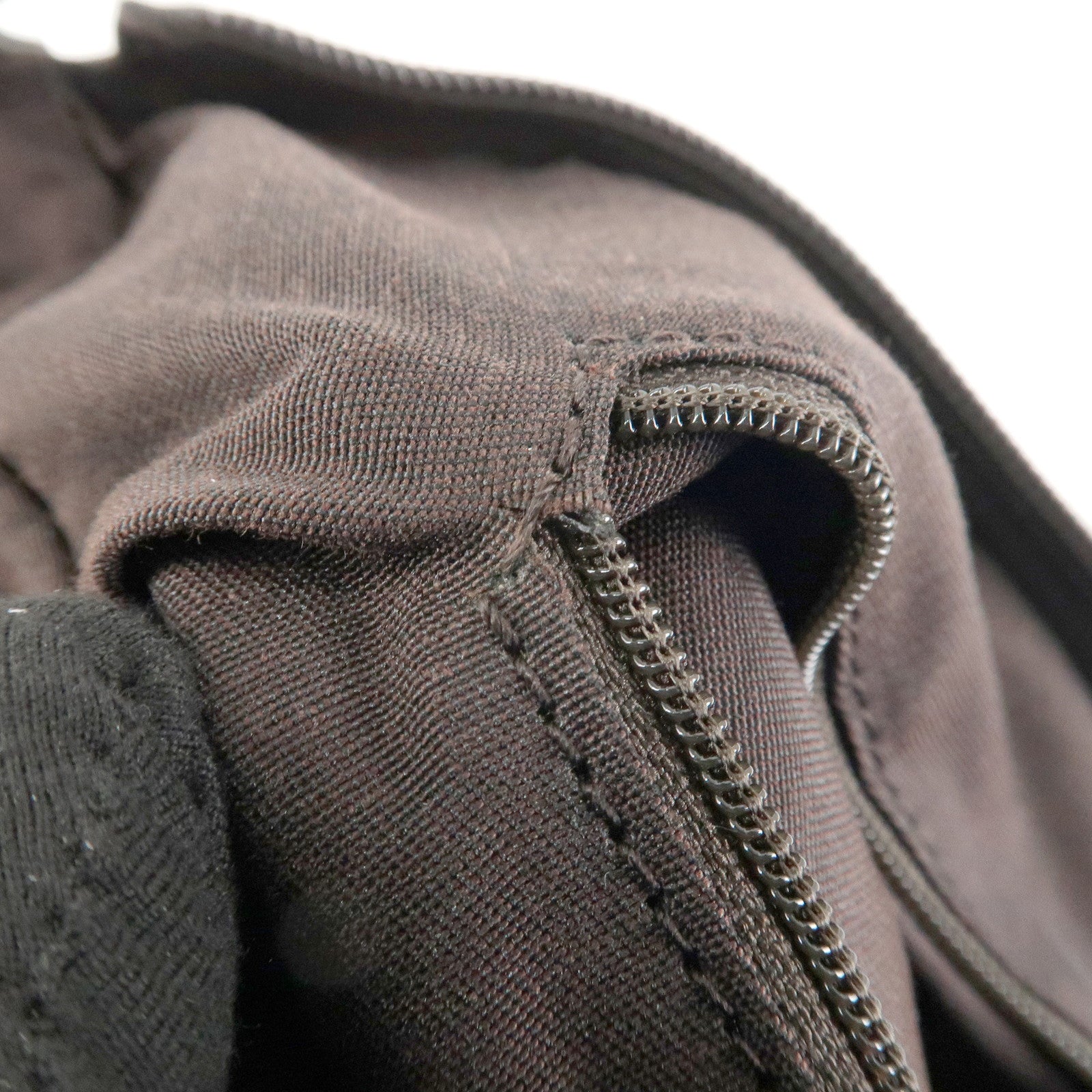 GUCCI Abbey Leather Canvas Shoulder Bag Hand Bag Dark Brown 293581 Used