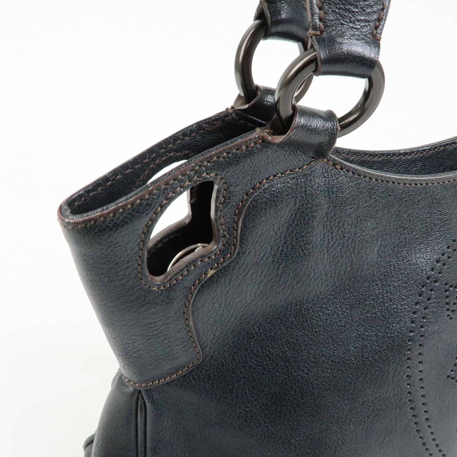 Cartier Marcello de Cartier Leather Hand Bag Tote Bag Black