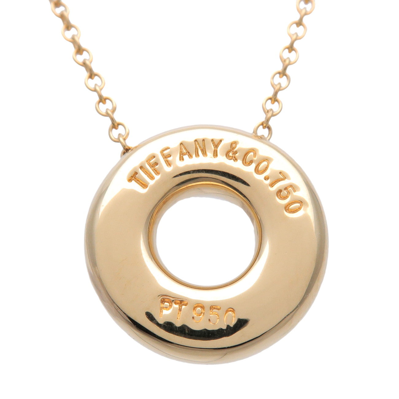 Tiffany & Co Dots Circle 6P Diamond Necklace K18 750YG Yellow Gold