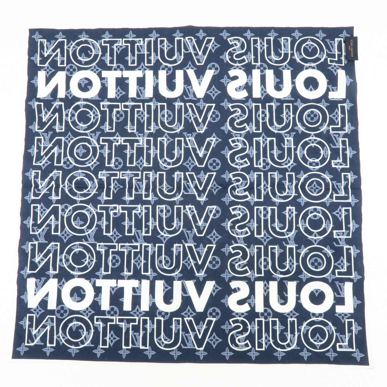 Louis Vuitton Monogram Cotton 100% Logo Scarf Handkerchief MP2306
