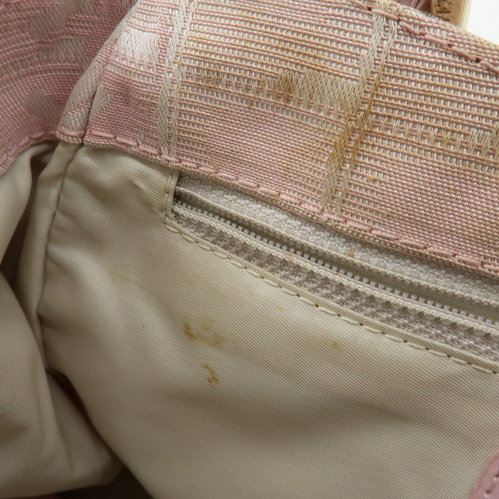 CHANEL New Travel Line Nylon Jacquard Leather Tote Bag Pink