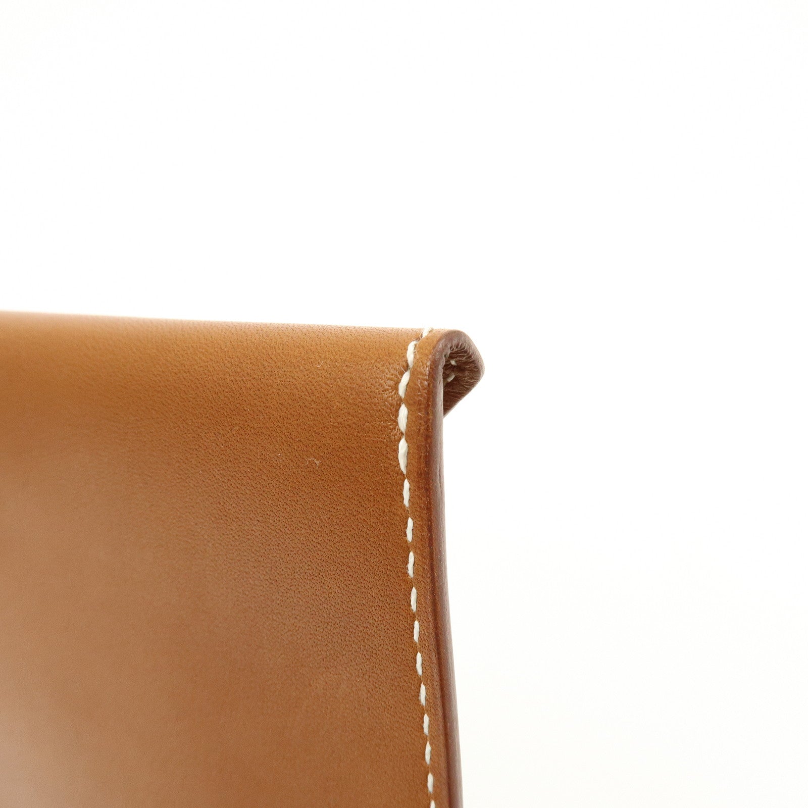 Hermes Enveloppe Box Calf Leather Card Case A Stamped Tan Brown