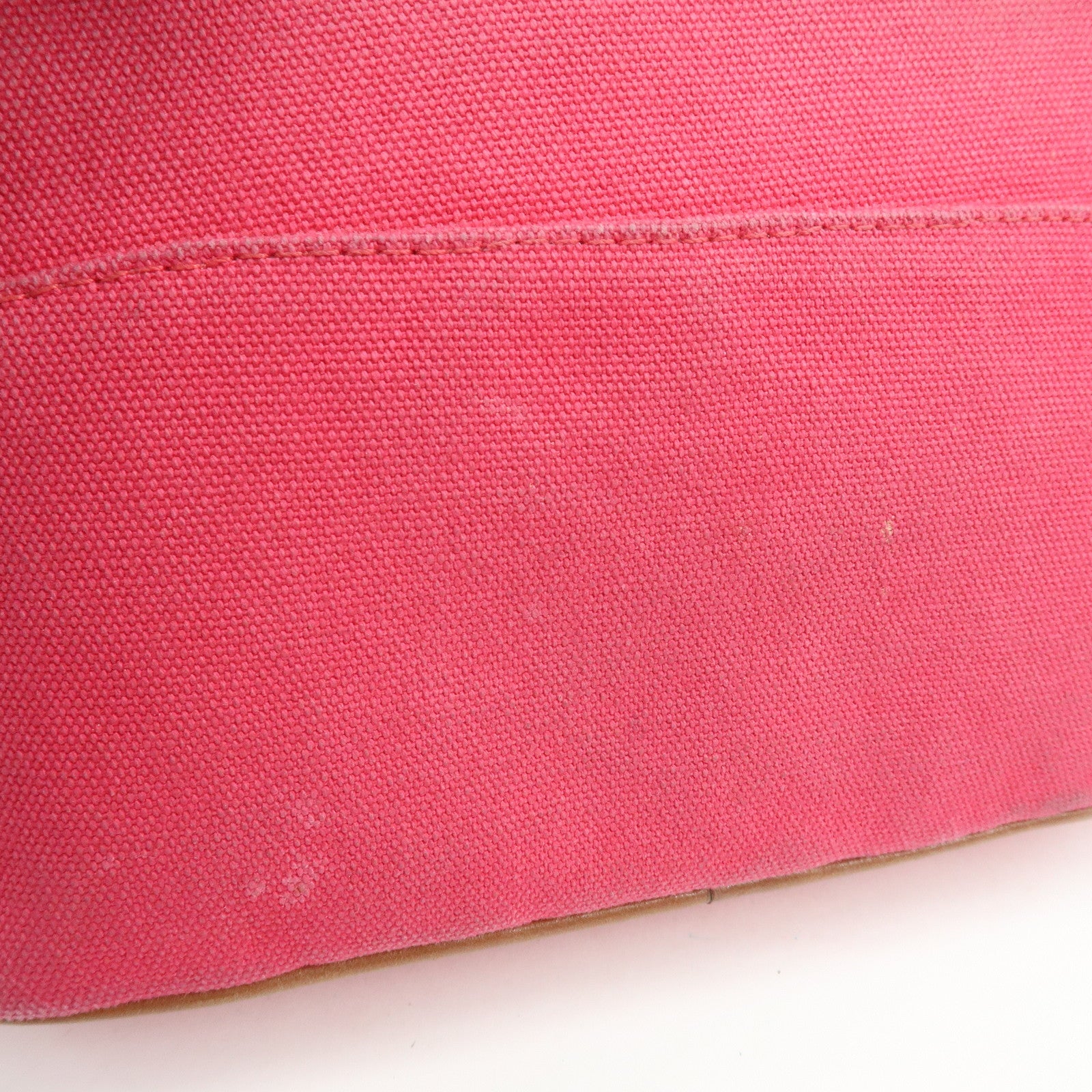 HERMES Bolide Set of 2 Cotton Leather Pouch Cosmetic Case Navy Pink