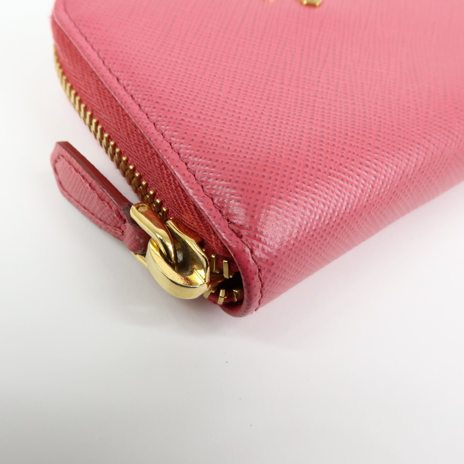 PRADA Saffiano Leather Zippy Coin Case Coin Purse Pink 1MM268