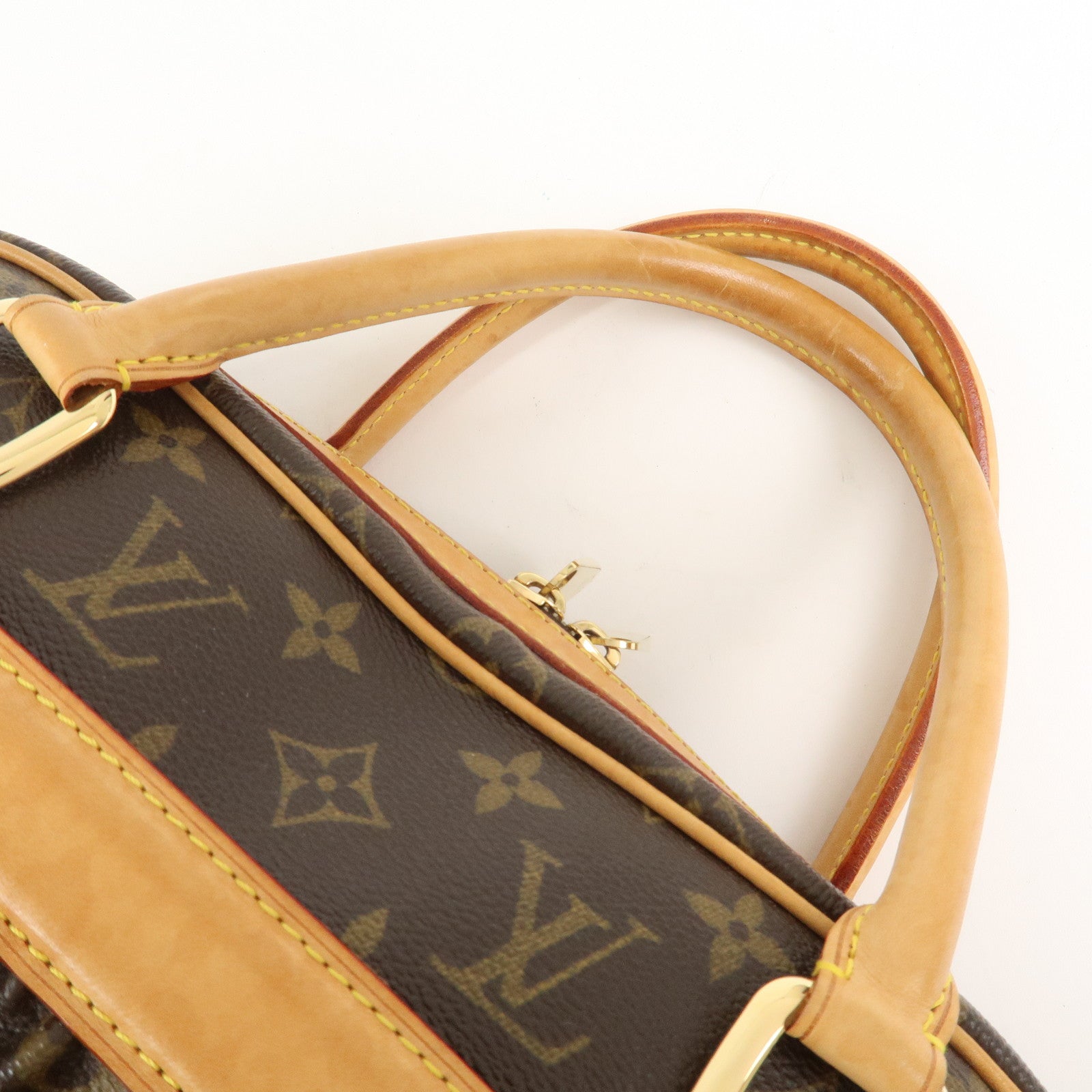 Louis Vuitton Monogram Mitsy Handbag Boston Bag Brown M40058