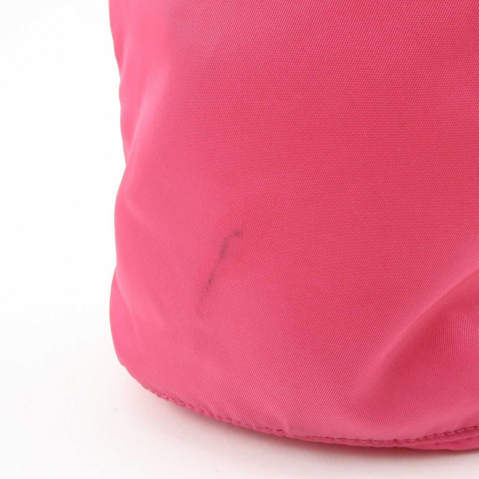 PRADA Triangle Logo Nylon Leather Drawstring Pouch Pink 1N0369