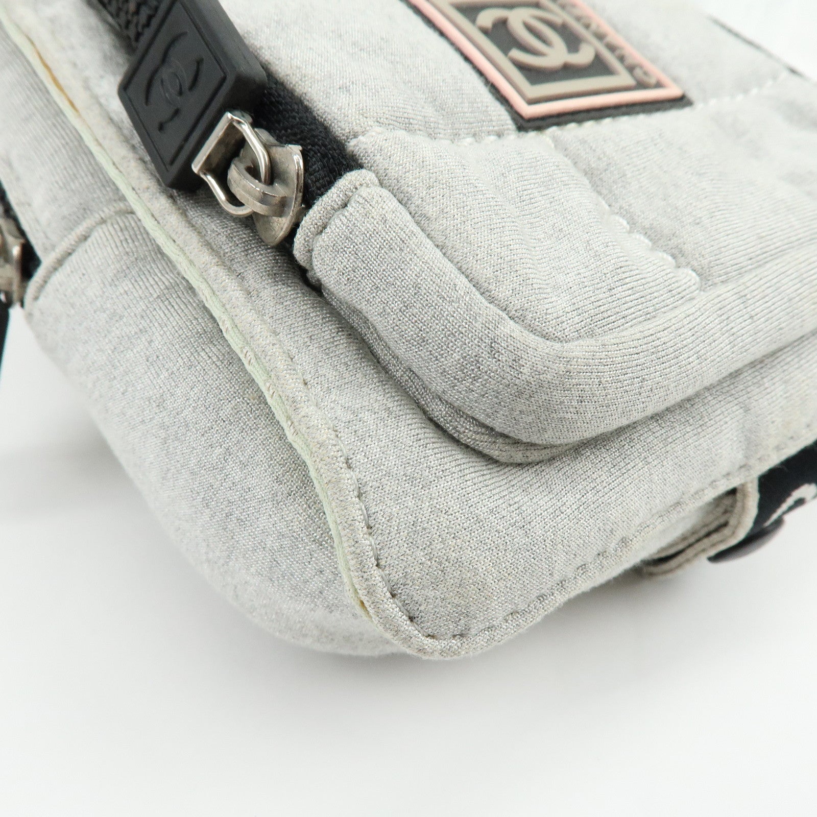 CHANEL CHANEL Sports COCO Mark Canvas Waist Bag Body Bag Gray