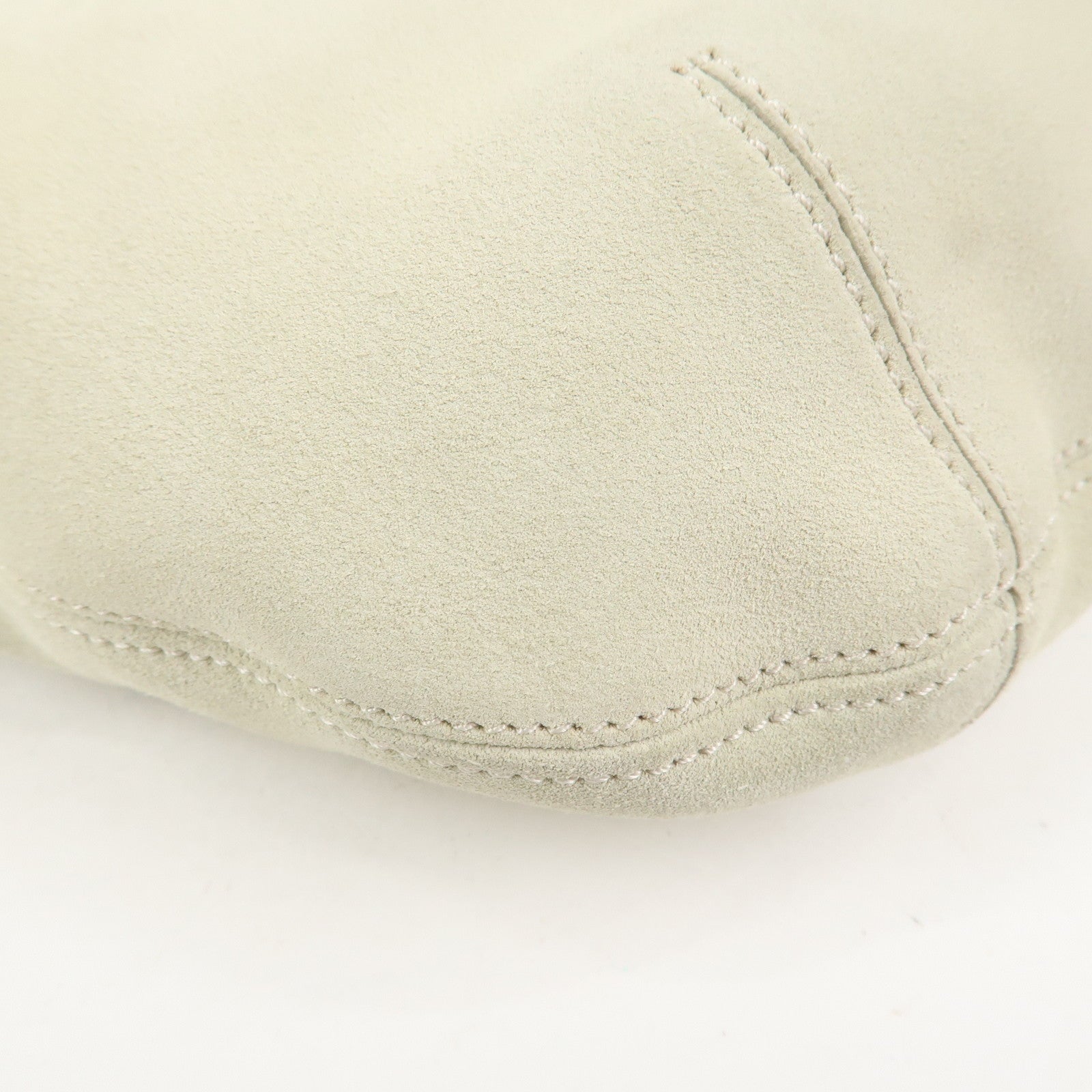 LOEWE Suede Chain Hand Bag Shoulder Bag Ivory Silver