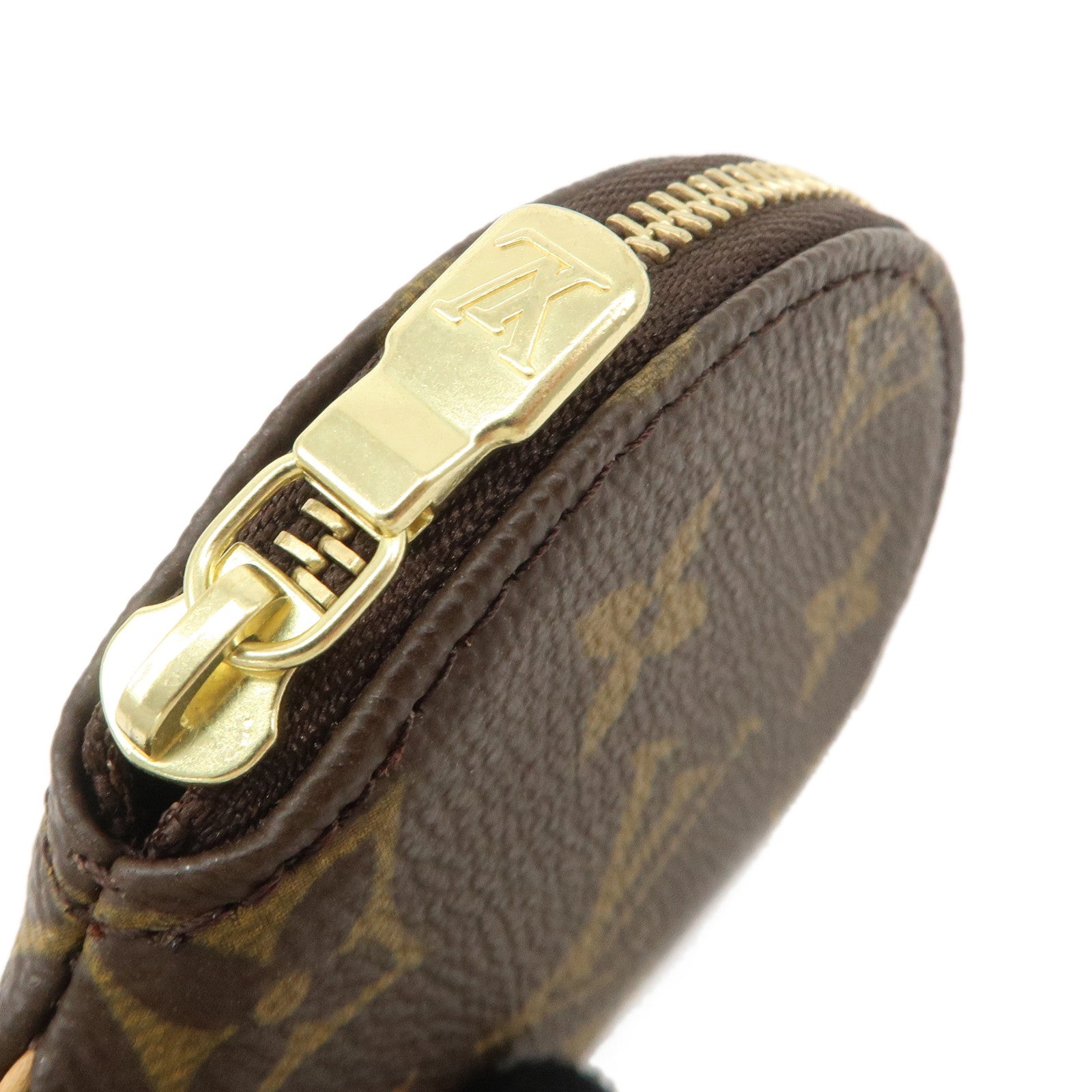 Louis Vuitton Monogram Porte Monnaie Rond Coin Case Brown M61926 Used
