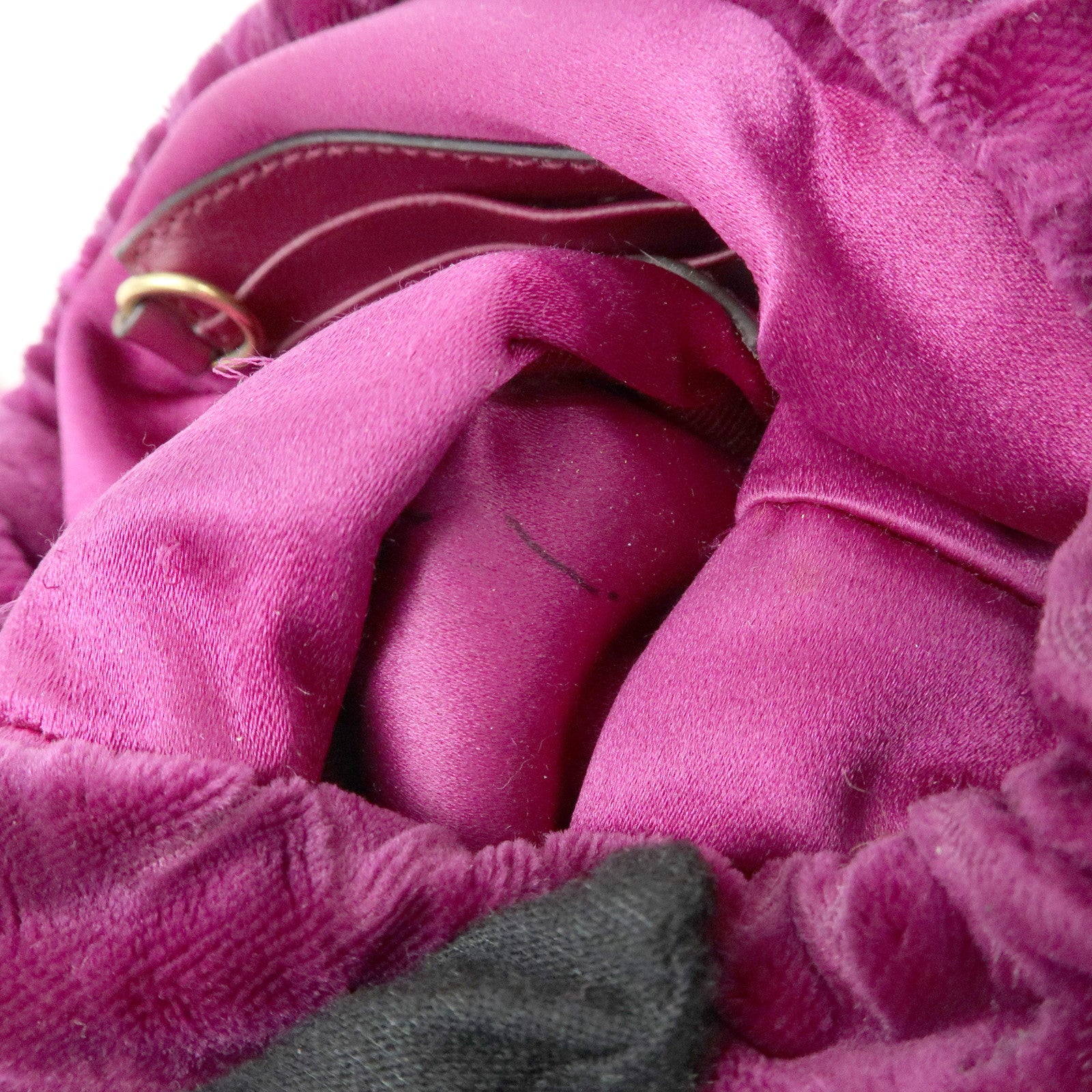 GUCCI GG Marmont Velvet Leather Small Bucket Chain Bag 575163