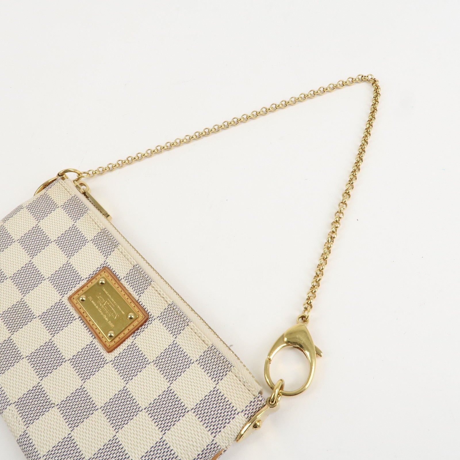 Louis Vuitton Damier Azur Pochette Milla MM Mini Pouch N60027 Used