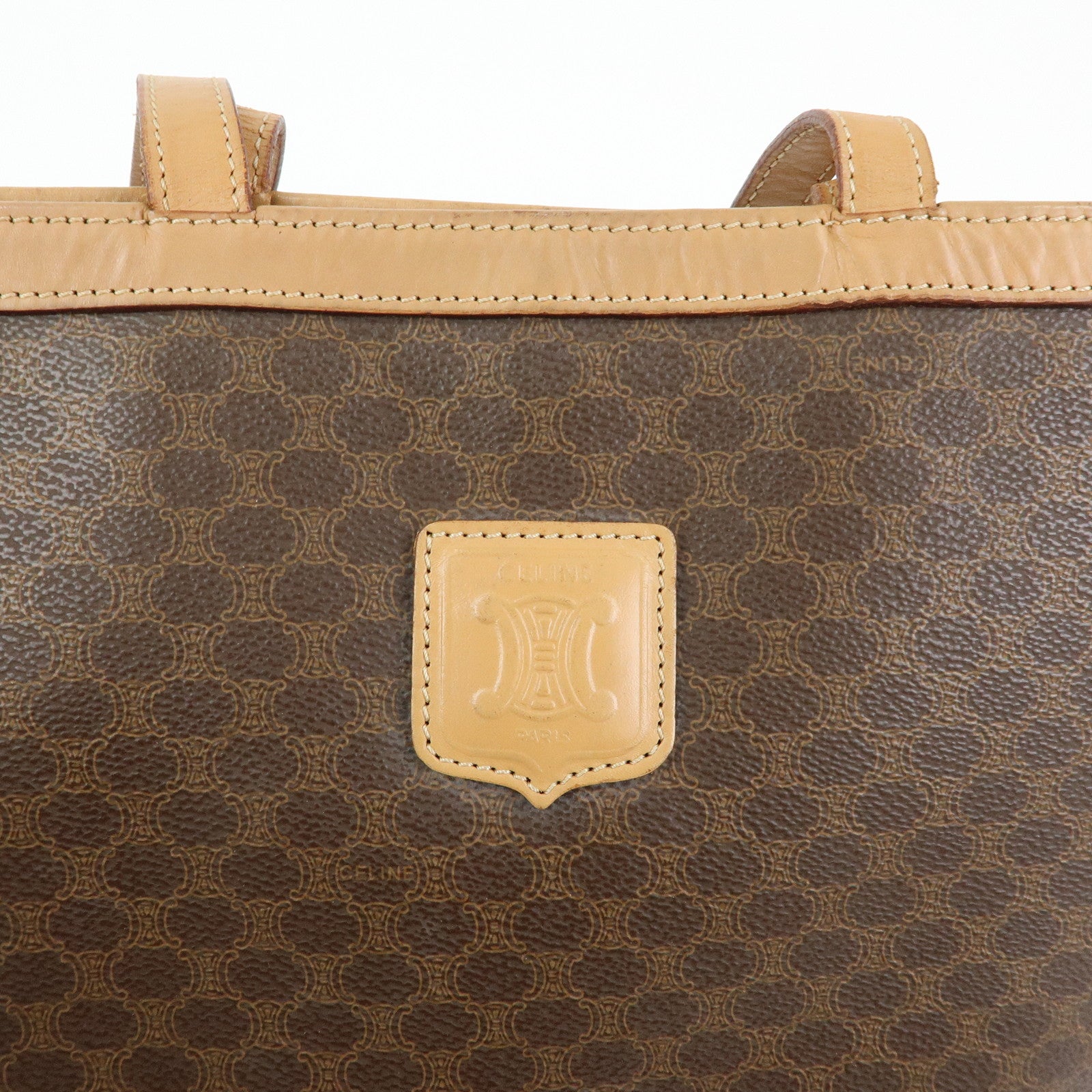 CELINE Macadam PVC Leather Tote Bag Shoulder Bag Brown