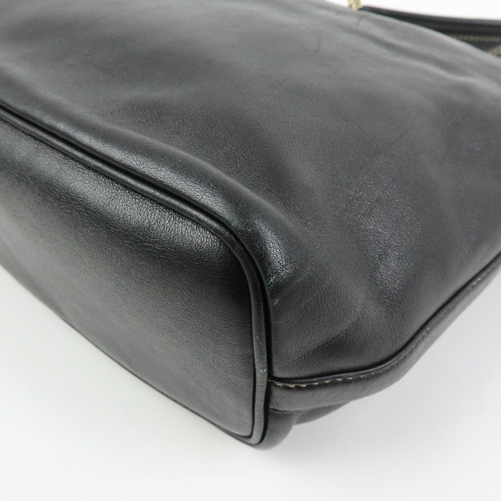 GUCCI Leather Shoulder Bag Hand Bag Black 73885