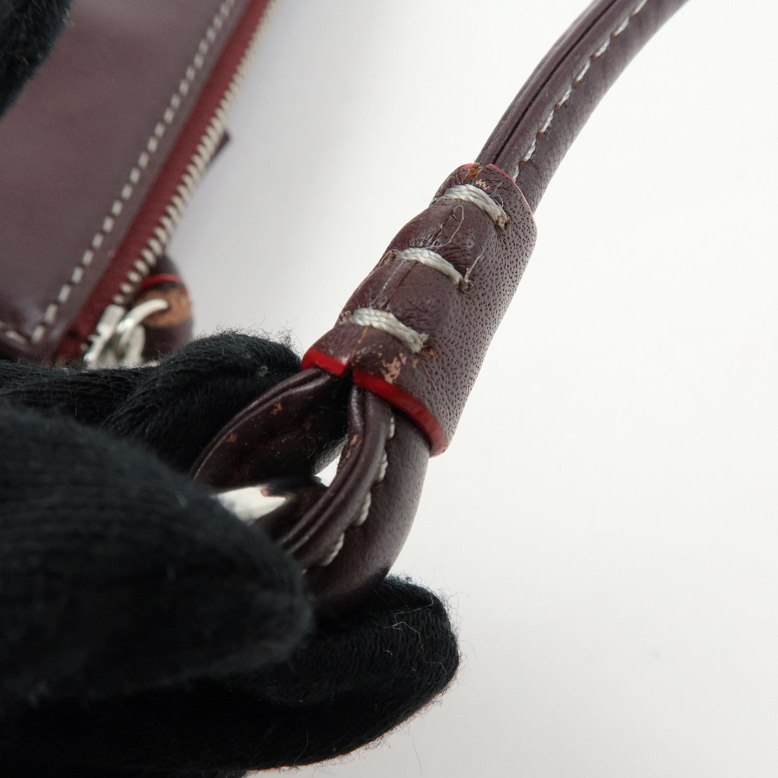 LOEWE Anagram Suede Leather Shoulder Crossbody Bag Bordeaux