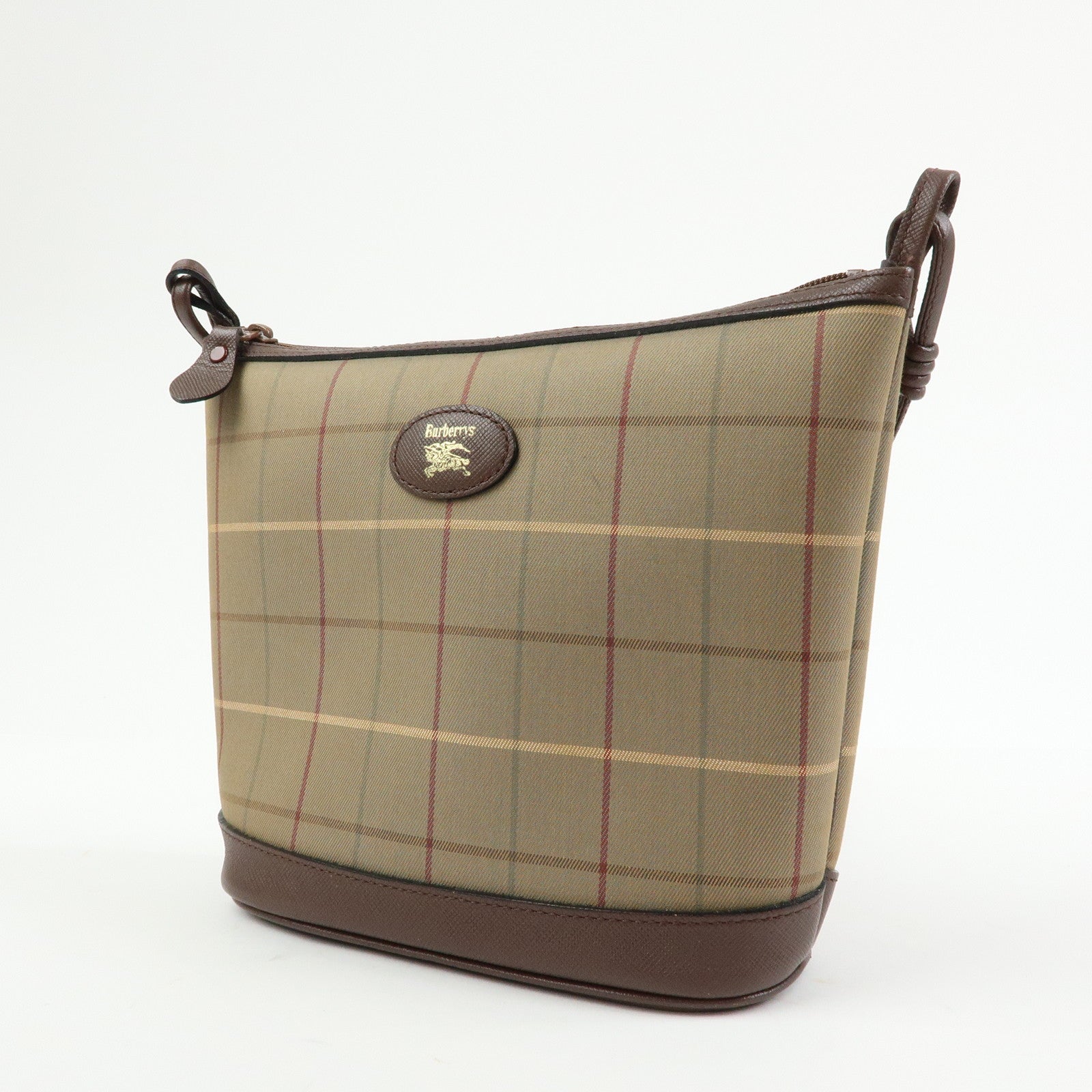 BURBERRY Canvas Leather Shoulder Bag Crossbody Bag Beige Brown
