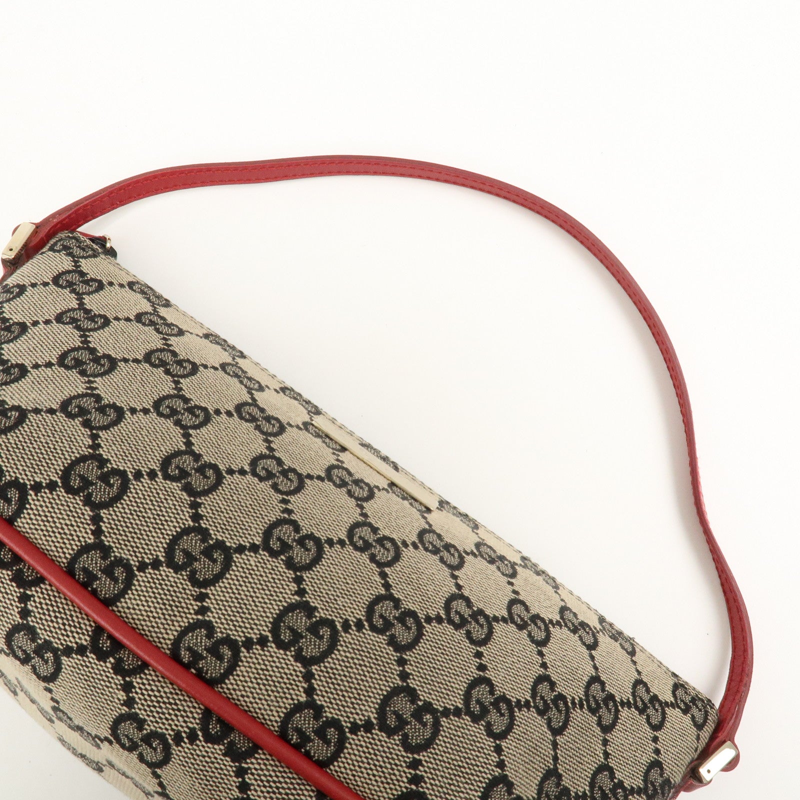 GUCCI GG Canvas Leather Accessory Pouch Hand Bag 039.1103