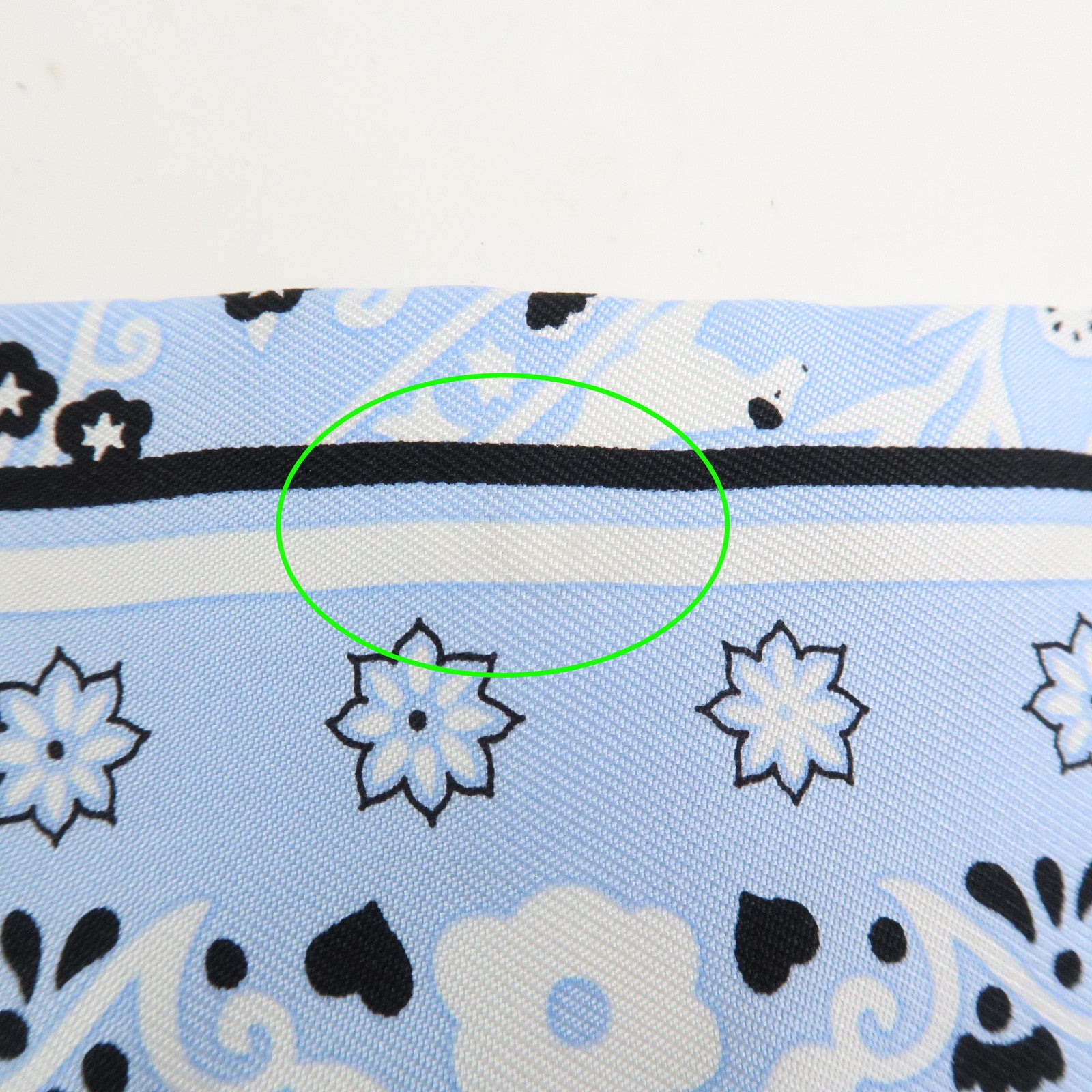 HERMES Twilly Silk 100% Scarf PEUPLE DU VENT Light Blue Black White