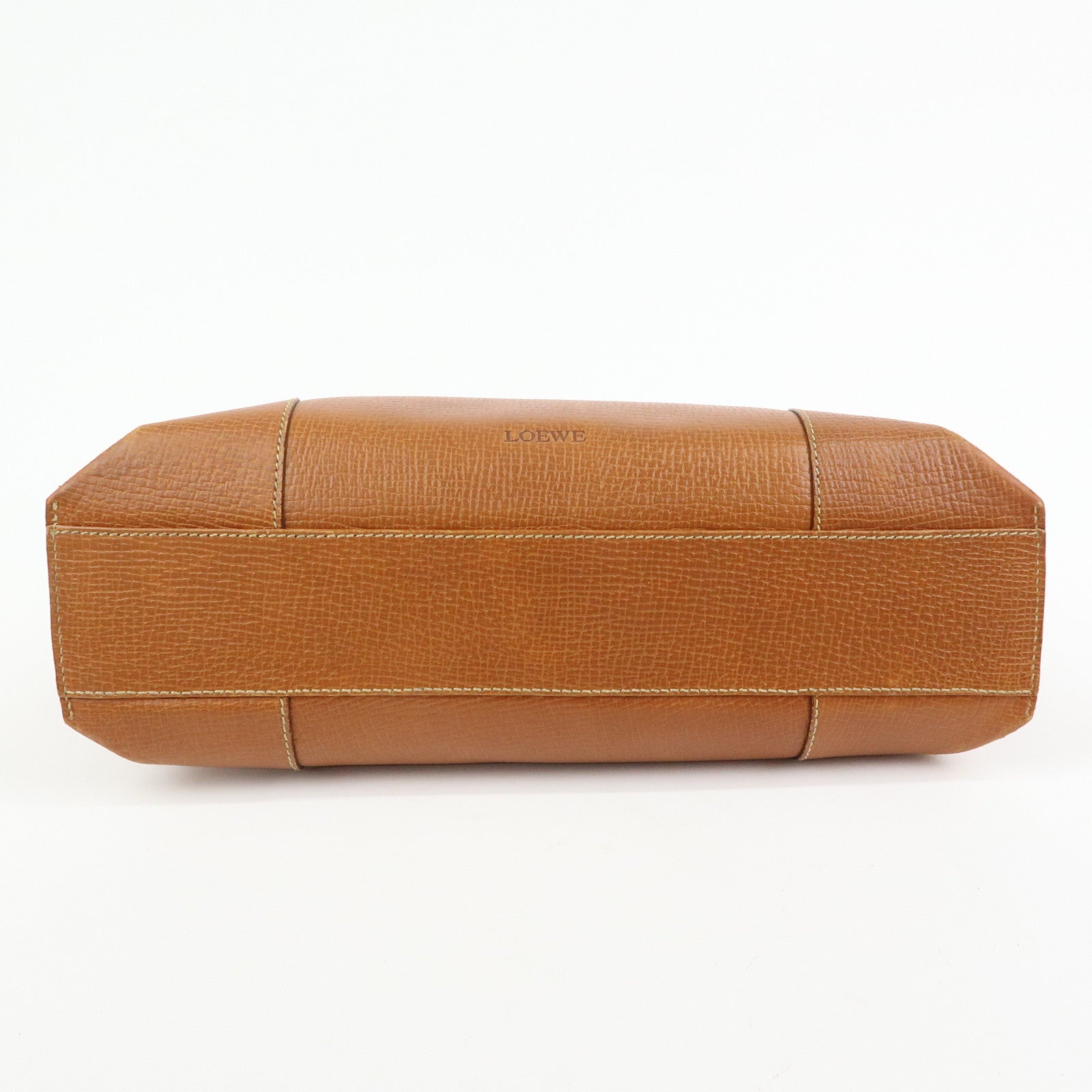 LOEWE Embossed Leather 2Way Bag Hand Bag Shoulder Bag Brown
