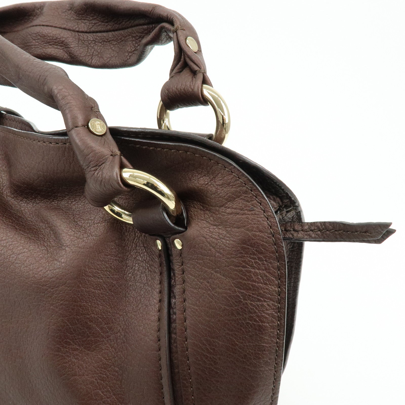 CELINE Leather Bittersweet Shoulder Bag Hand Bag Bronze