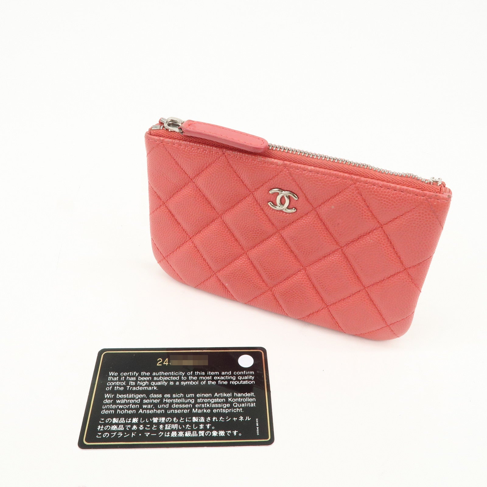 CHANEL Matelasse Caviarskin Classic Mini Pouch Pink A82365