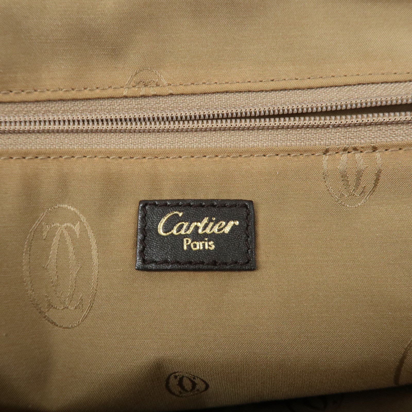 Cartier Marcello de Cartier Leather Hand Bag Dark Brown