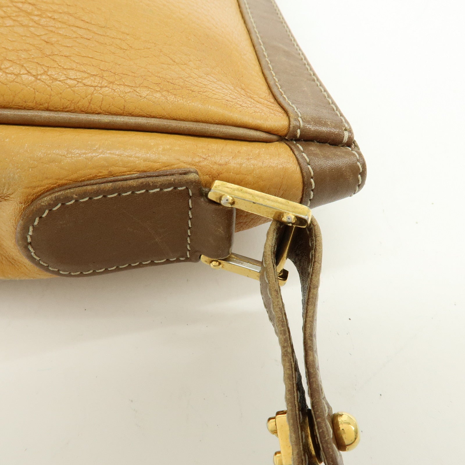 LOEWE Anagram Leather Shoulder Bag Crossbody Bag Brown