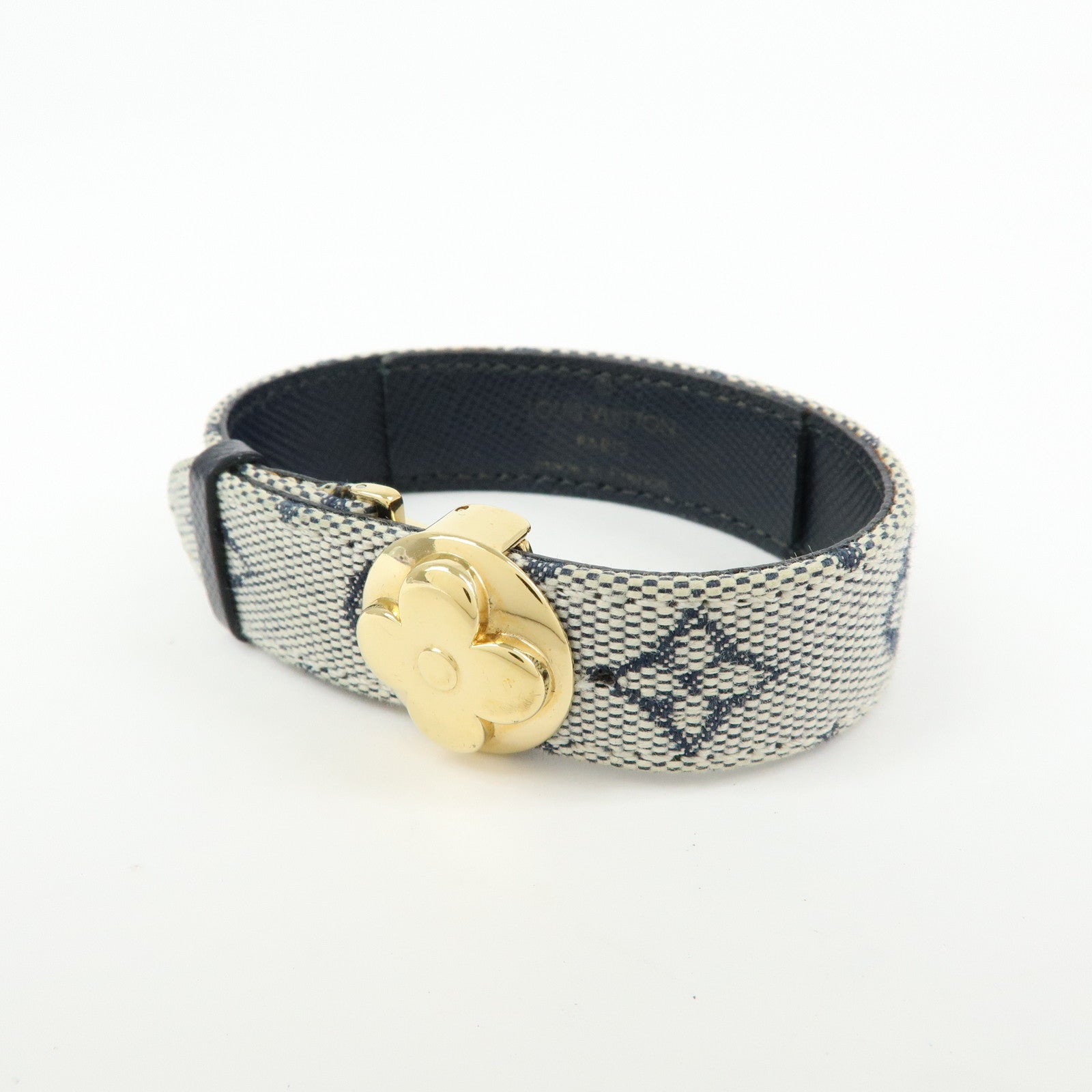 Louis Vuitton Monogram Mini Good Luck Canvas Bracelet Navy M64458