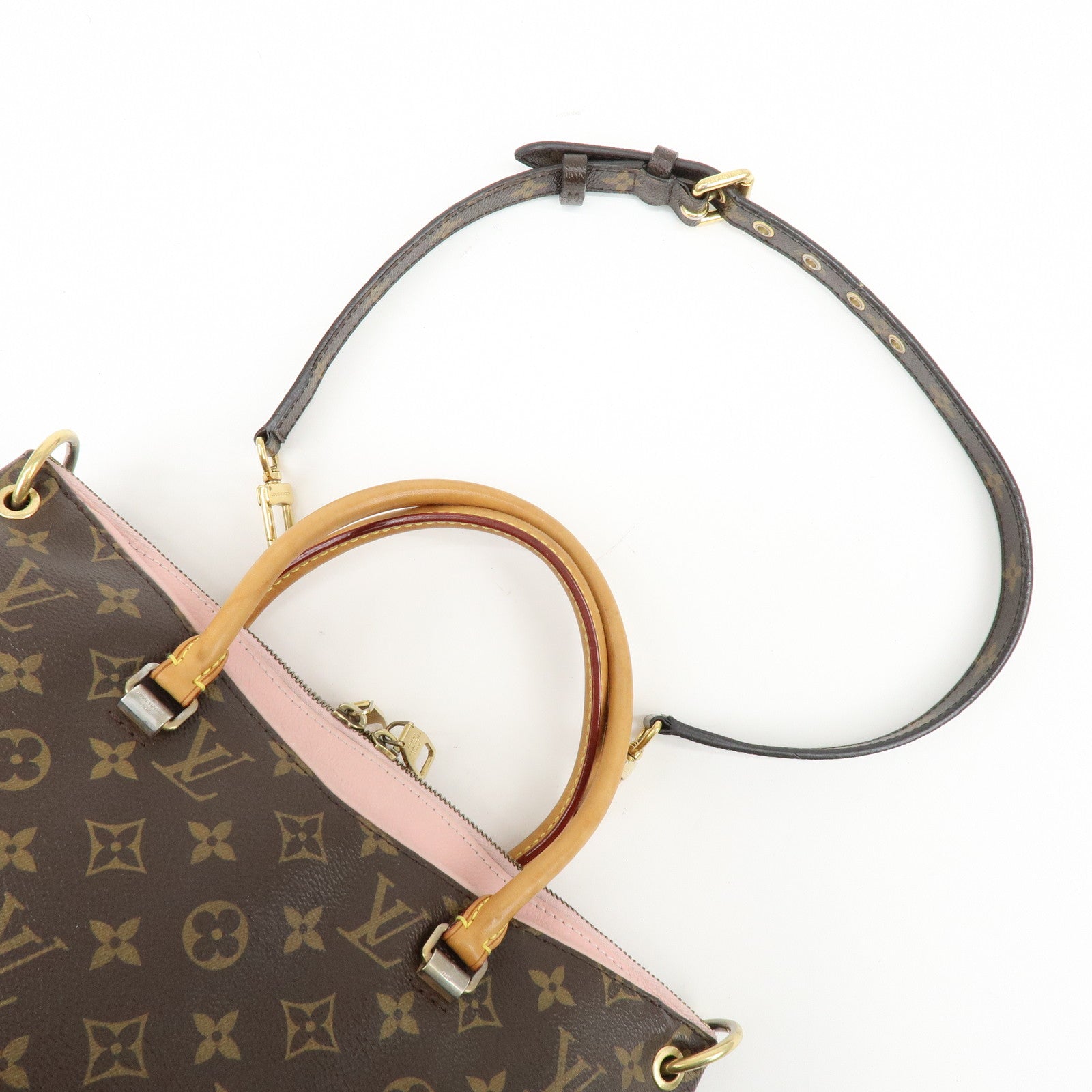 Louis Vuitton Monogram Pallas 2Way Bag Brown Rose Ballerine M40468