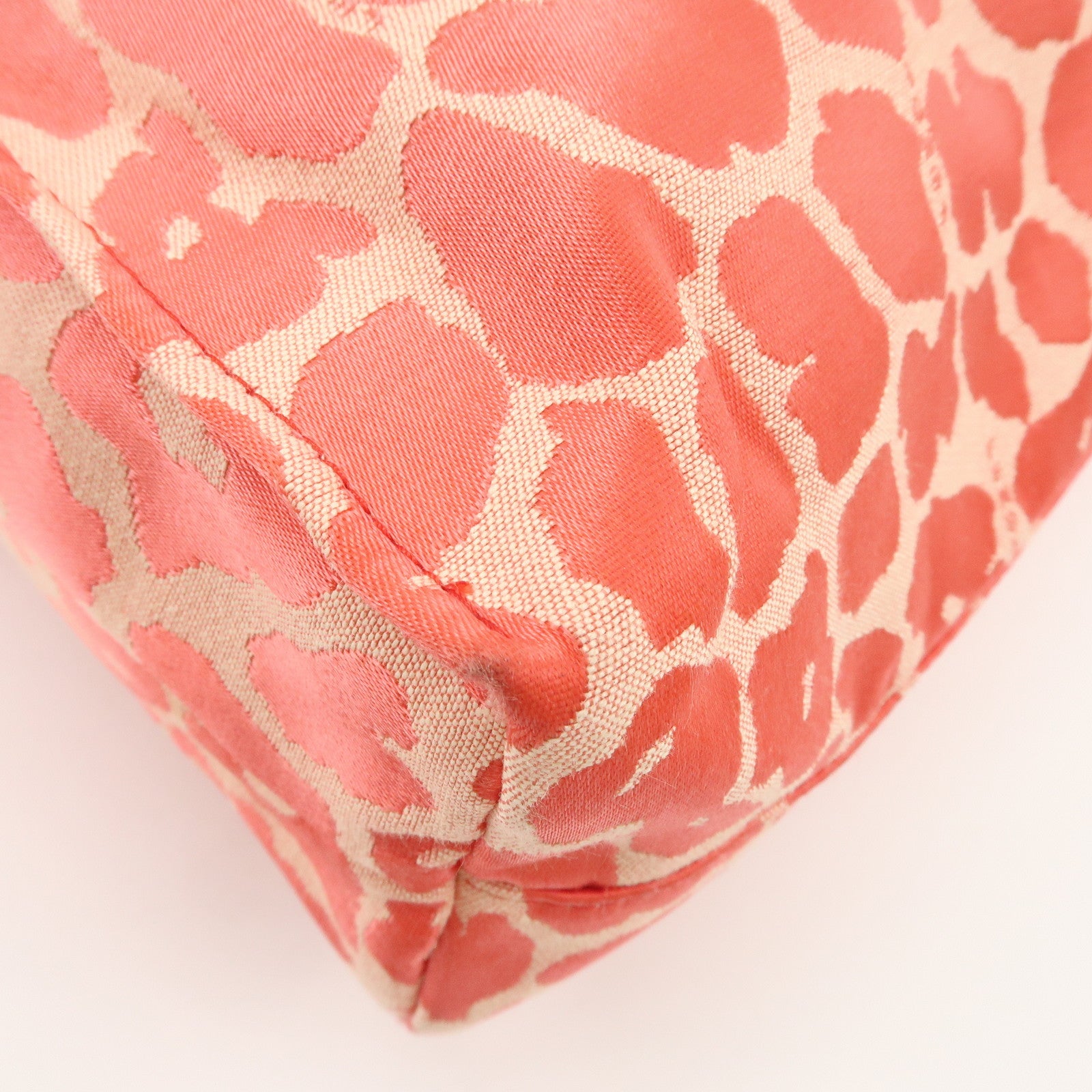 FENDI Canvas Leather Leopard Tote Bag Hand Bag Pink 8BH173