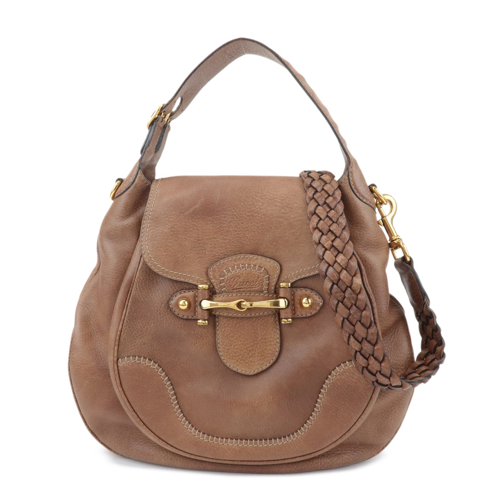 GUCCI New Pelham Leather 2Way Bag Shoulder Bag Brown 223955 Used