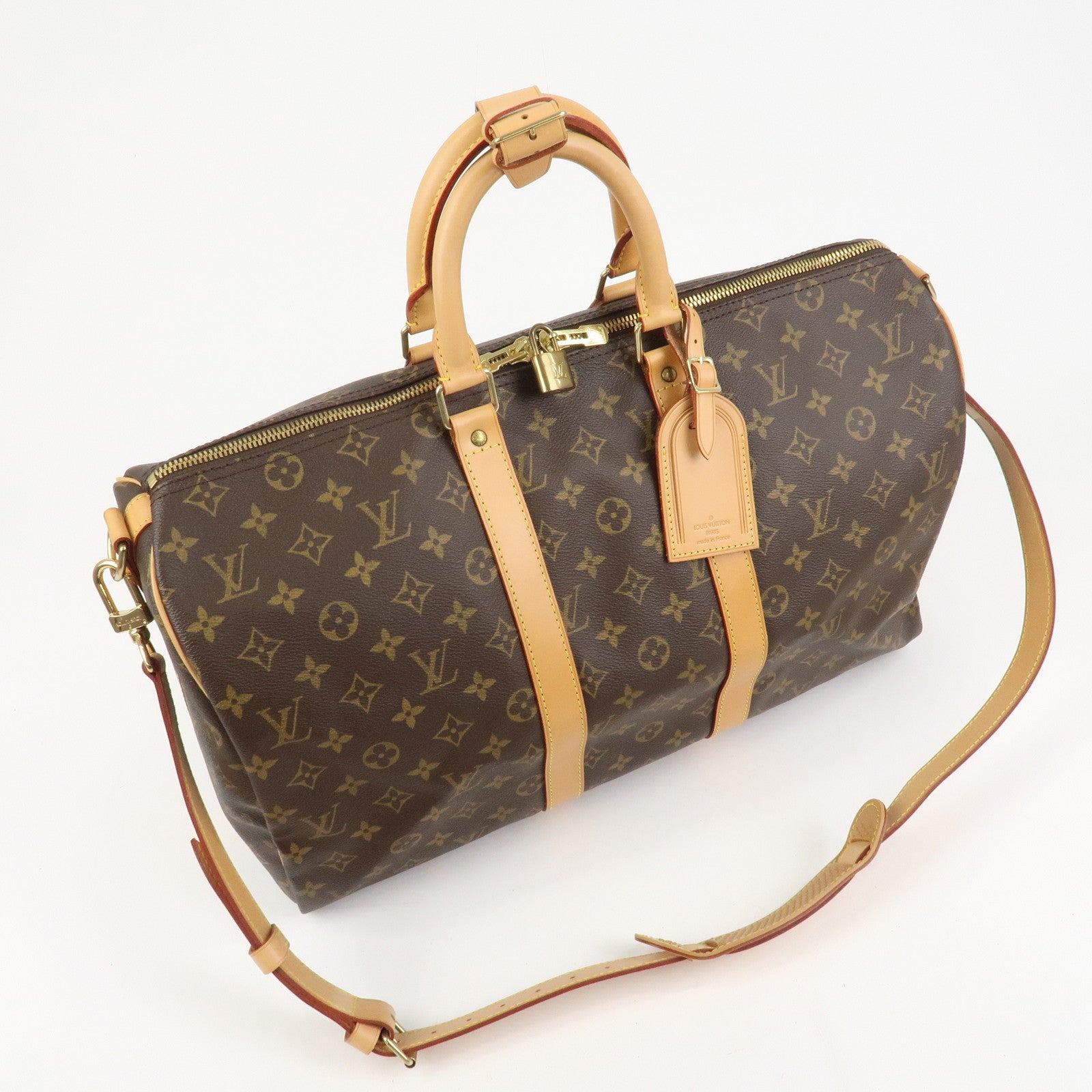 Louis Vuitton Monogram Keep All Bandouliere 45 Boston Bag M41418