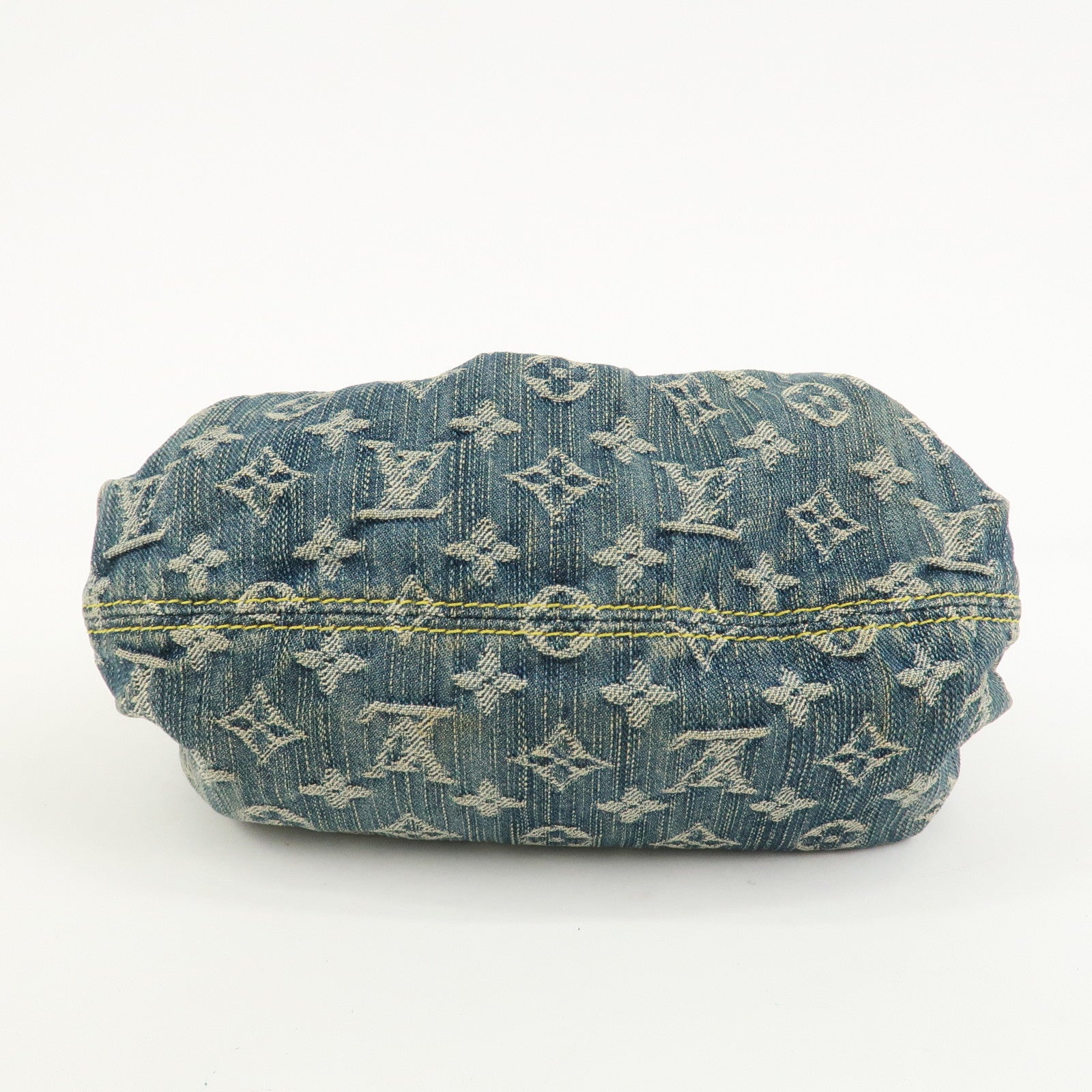 Louis Vuitton Monogram Denim Pleaty Hand Bag Blue M95020