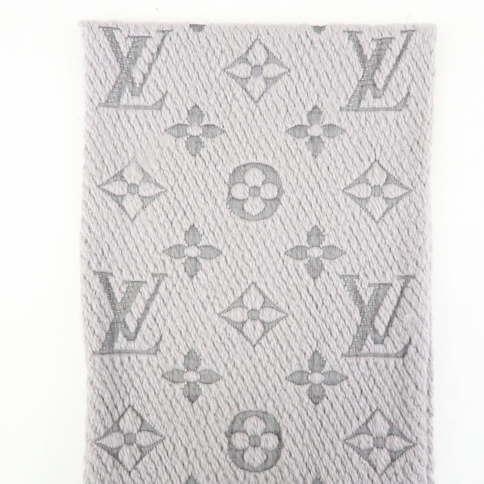 Louis Vuitton Monogram Escharp Logomania Scarf Gris Perle M74742