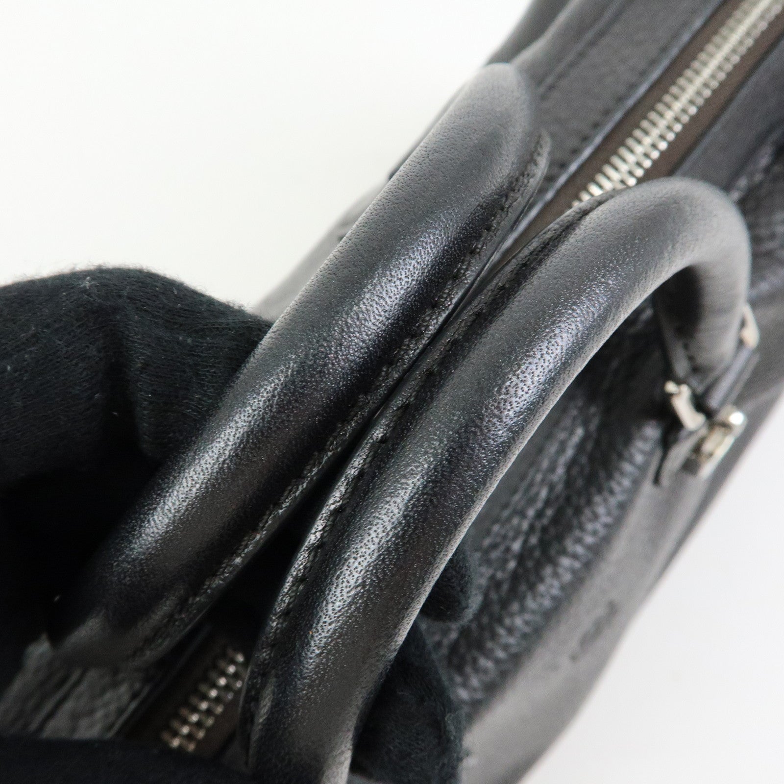 LOEWE Anagram Calf Leather Hand Bag Mini Boston Bag Black