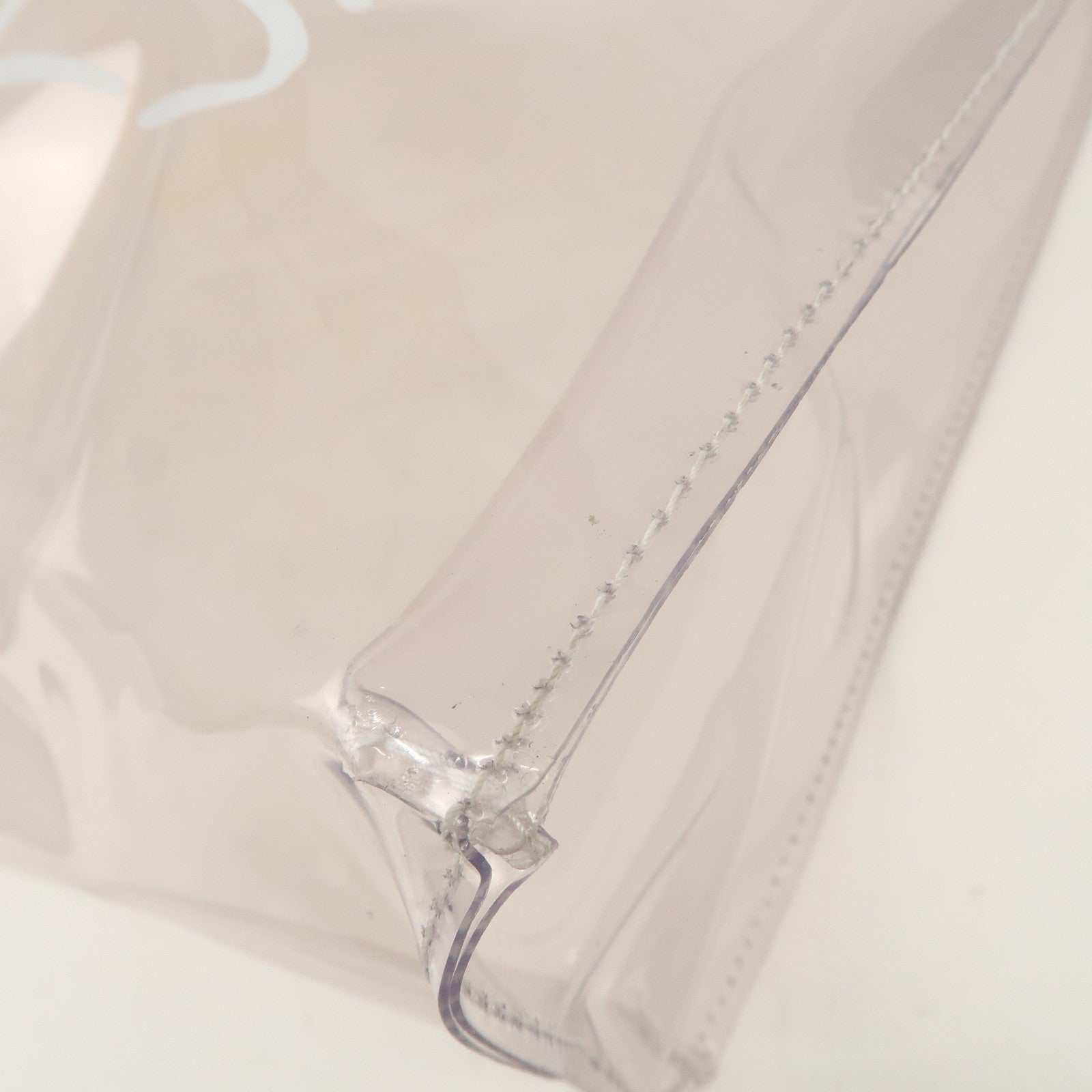 HERMES Kelly Vinyl Hand Bag Clear Transparent Gold Hardware Used