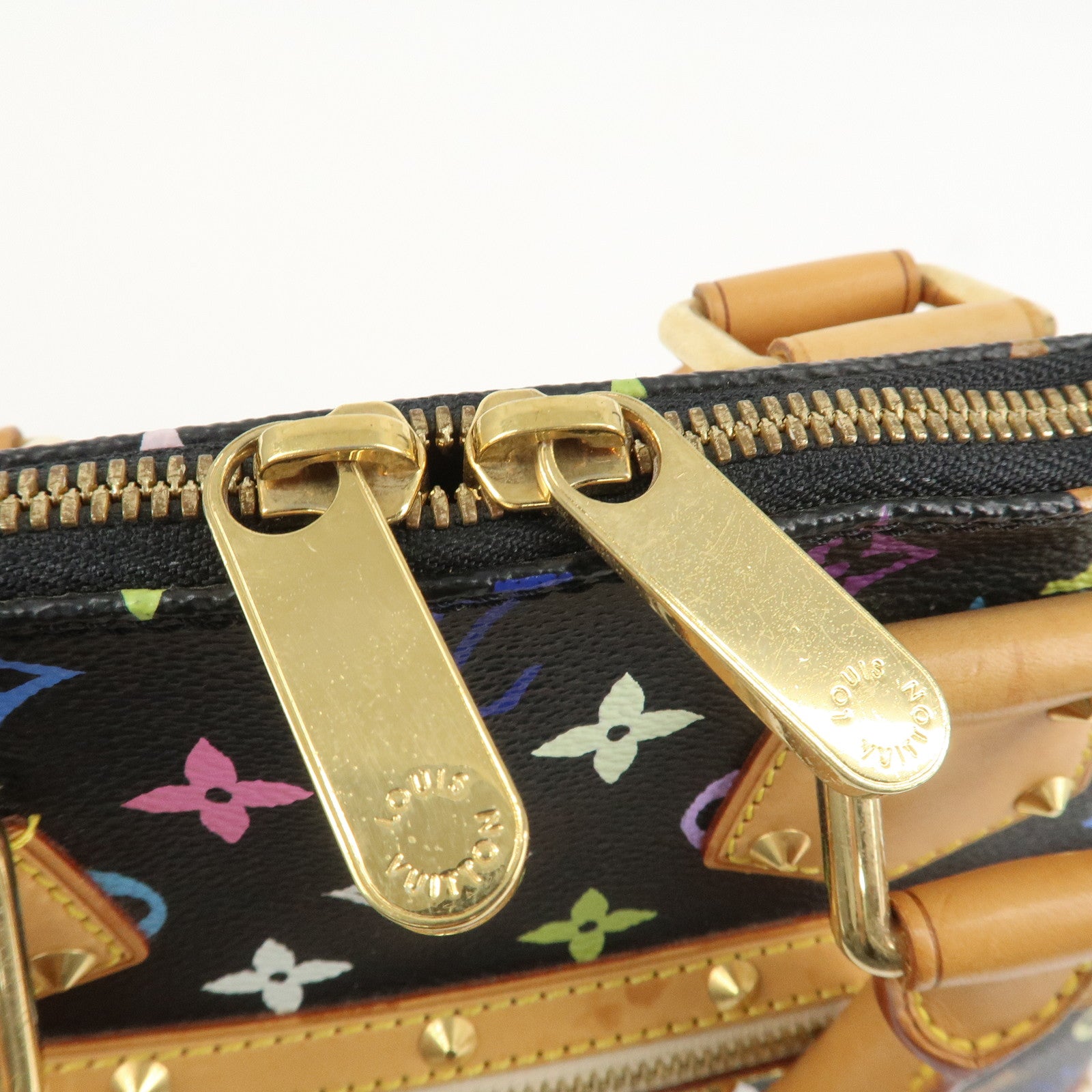 Louis Vuitton Monogram Multicolor Alma Hand Bag Noir M92646 Used