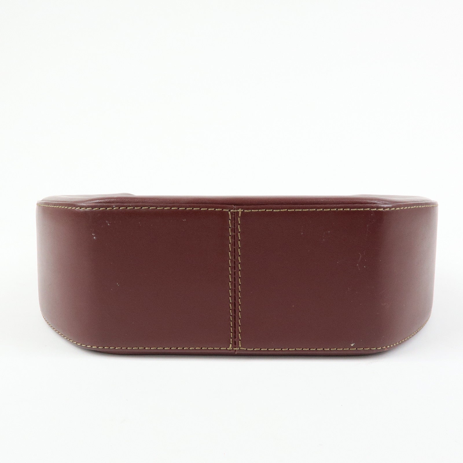 Cartier Must de Cartier Leather Shoulder Bag Hand Bag Bordeaux