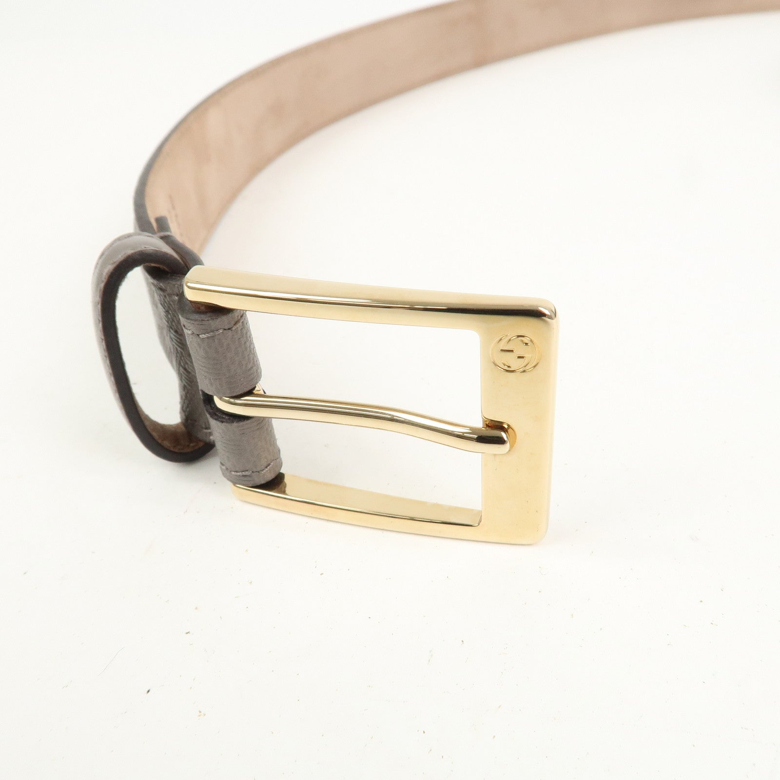 GUCCI Diamante GG Marmont Leather Belt 105/42 Gray 345658