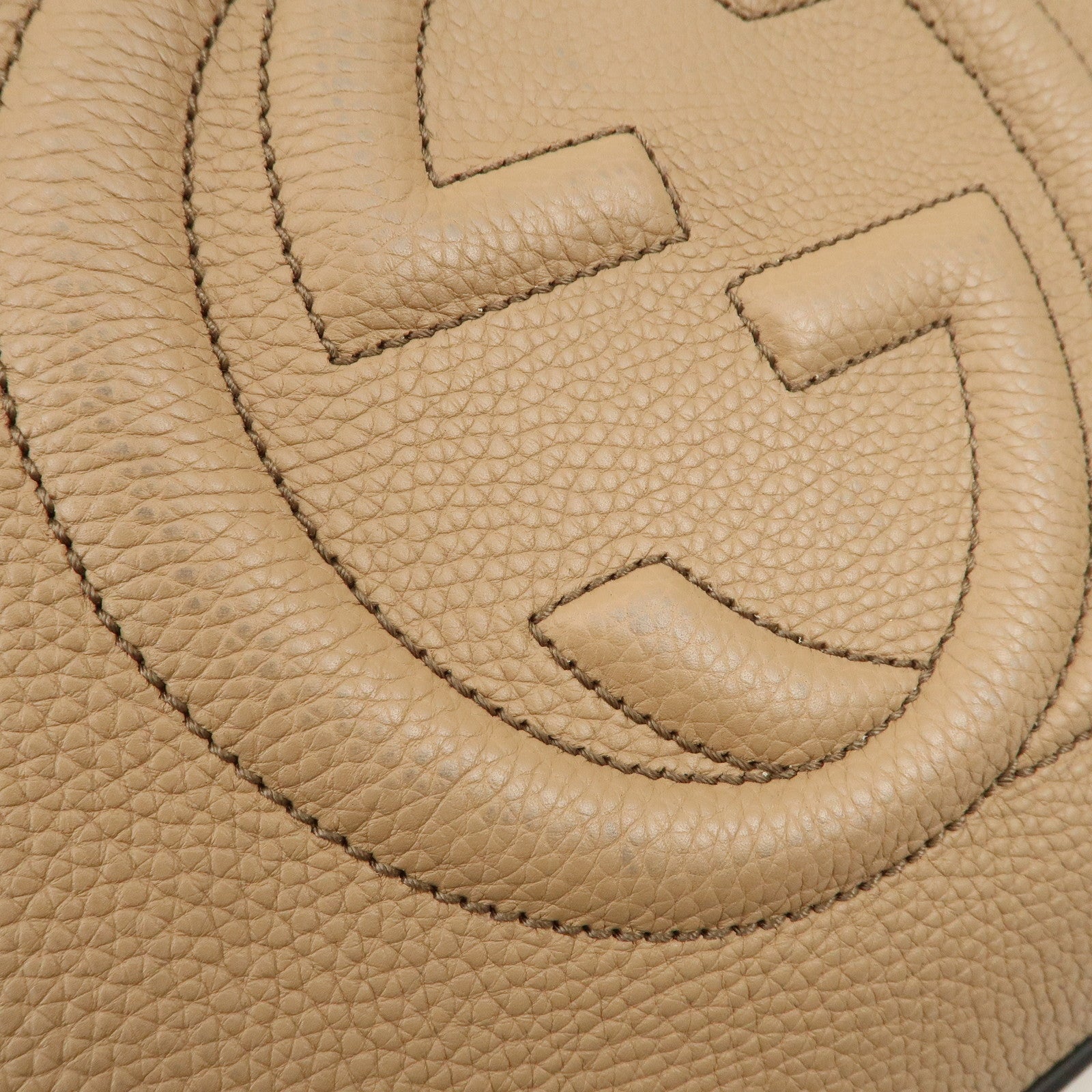 GUCCI SOHO Leather 2Way Bag Shoulder Bag Beige 408825