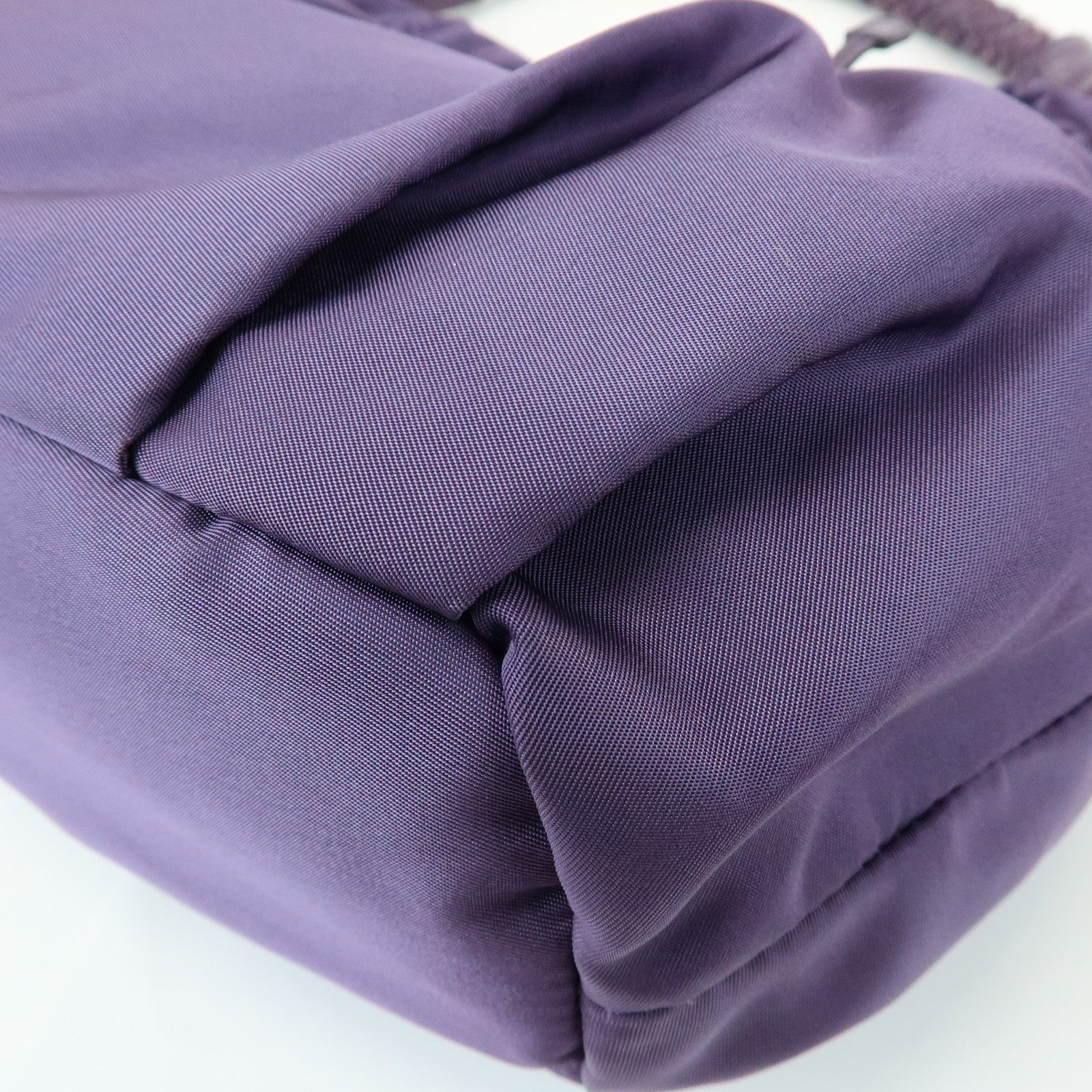 PRADA Ribbon Nylon Leather Shoulder Bag Hand Bag Purple BR4237