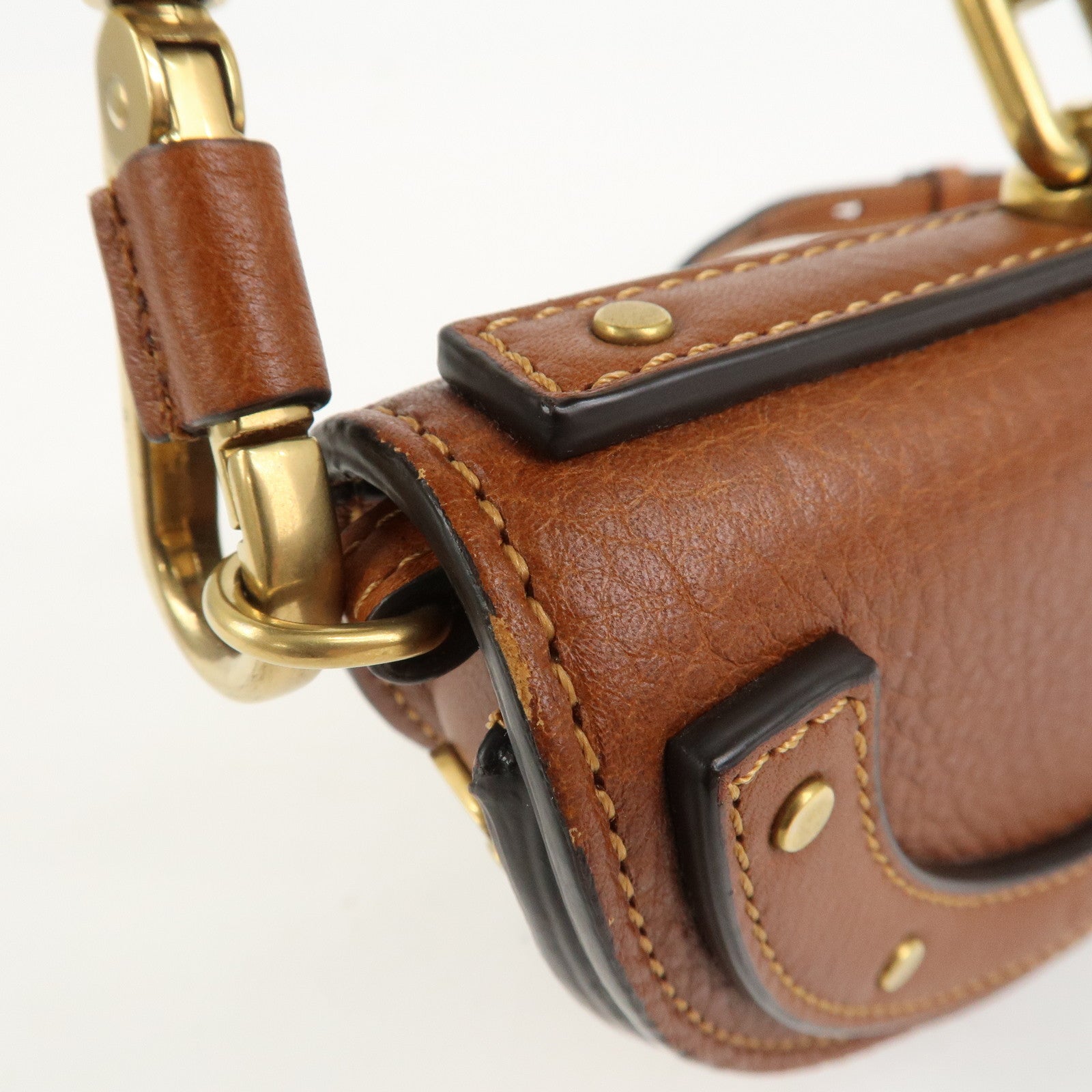 Chloe Alphabet Nile Minaudier Calf Leather 2Way Bag Shoulder Bag