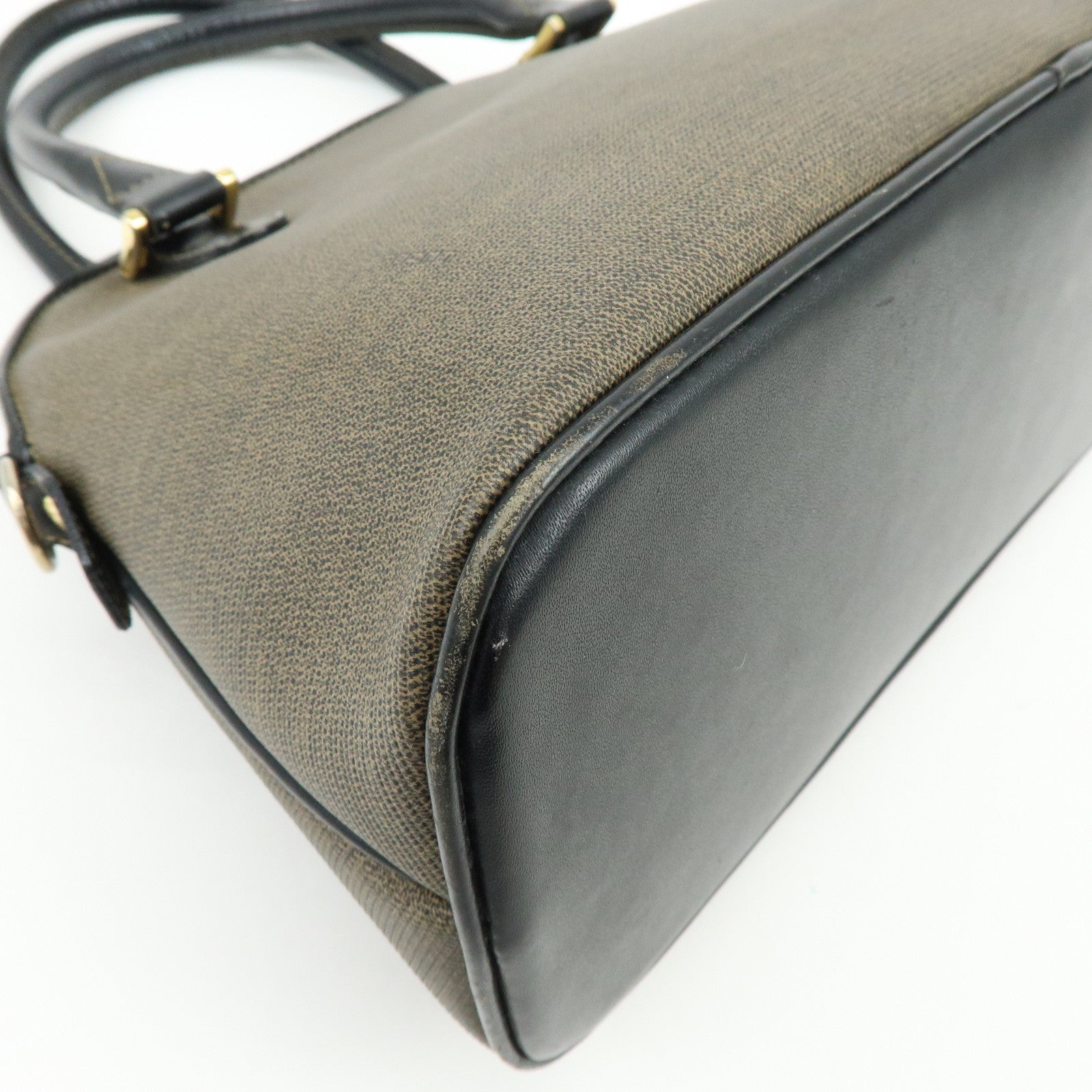 FENDI Leather 2Way Bag Hand Bag Shoulder Bag Crossbody Bag Brown