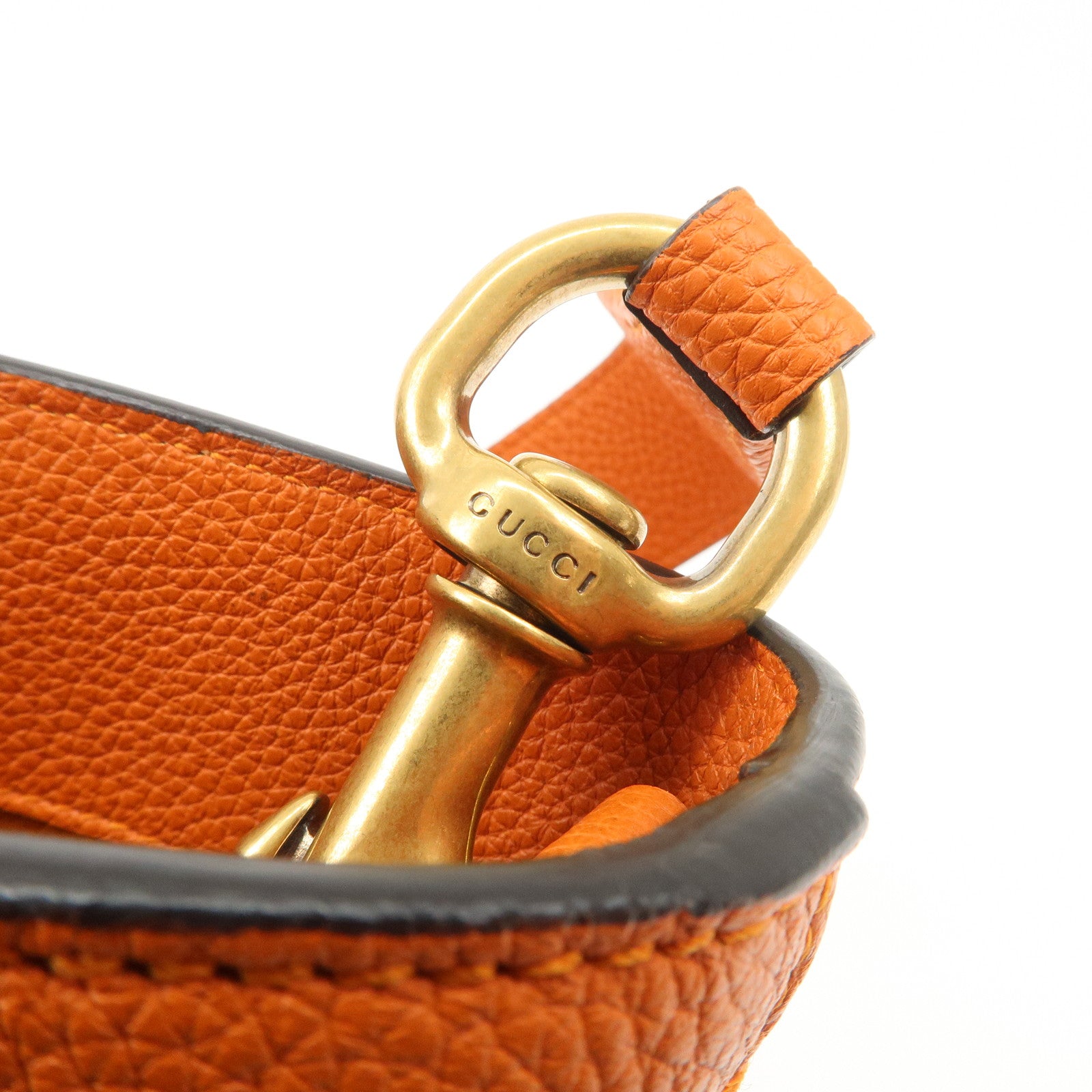 GUCCI New Jackie Leather Shoulder Bag Crossbody Bag Orange 380579 Used